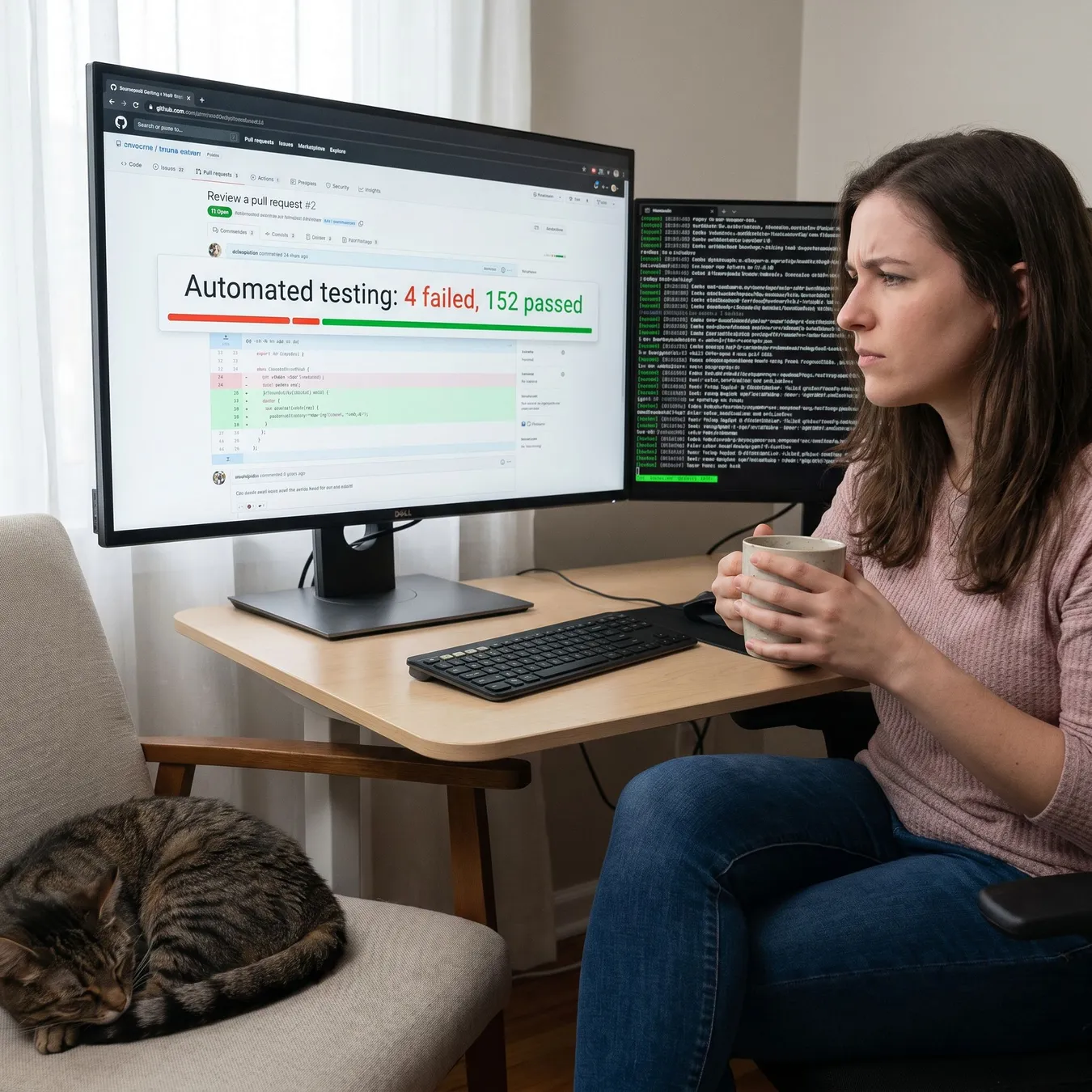 Continuous integration ensures that new code doesn't break existing features.