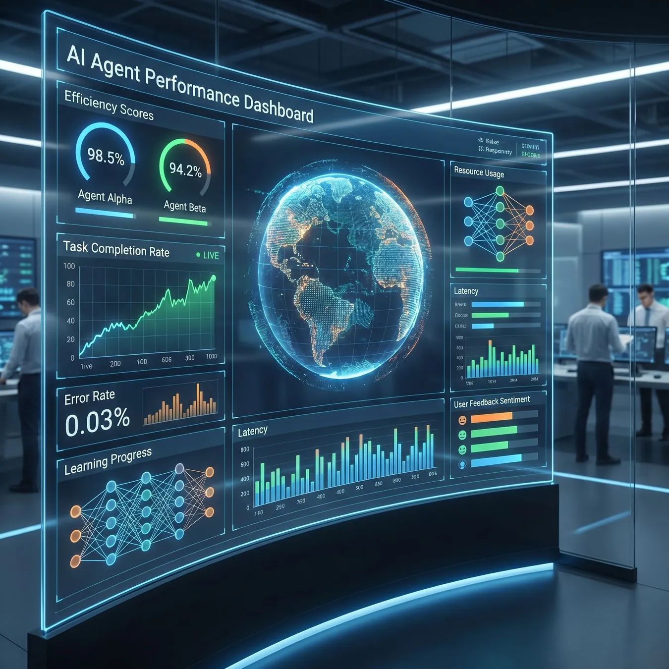 Monitoring autonomous agent efficiency.