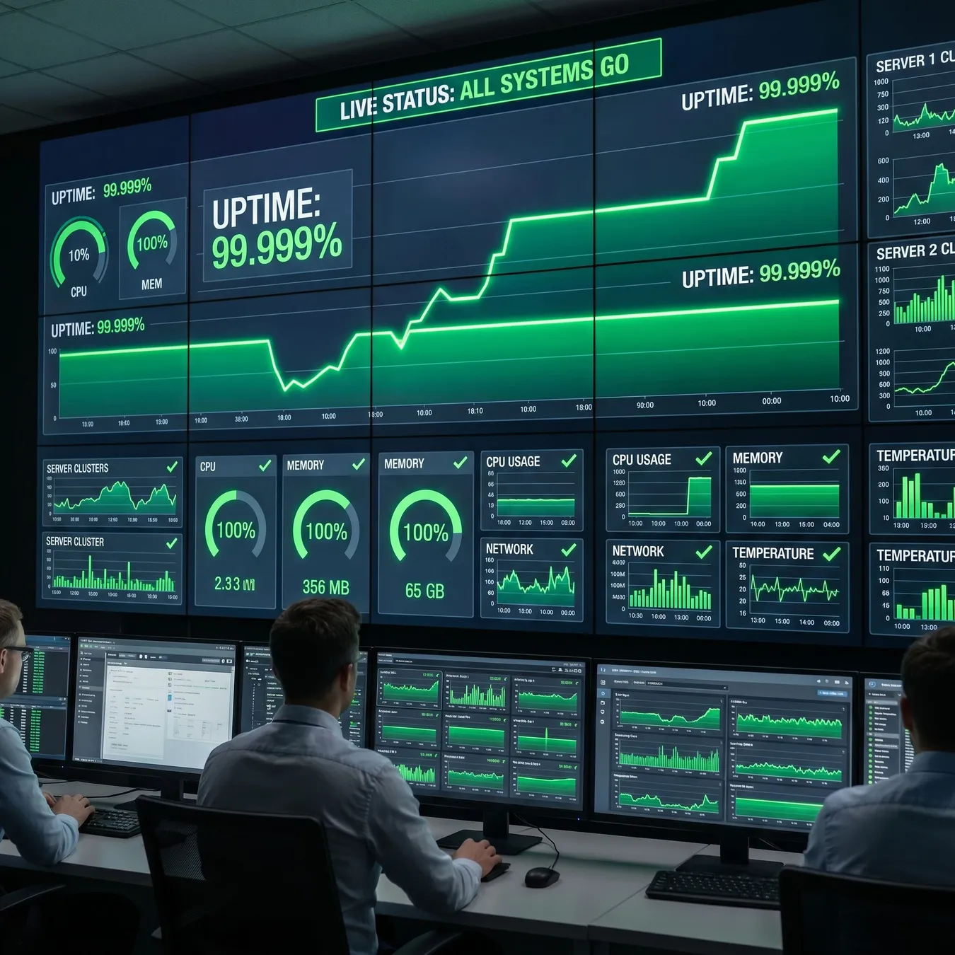 Continuous monitoring ensures system health.