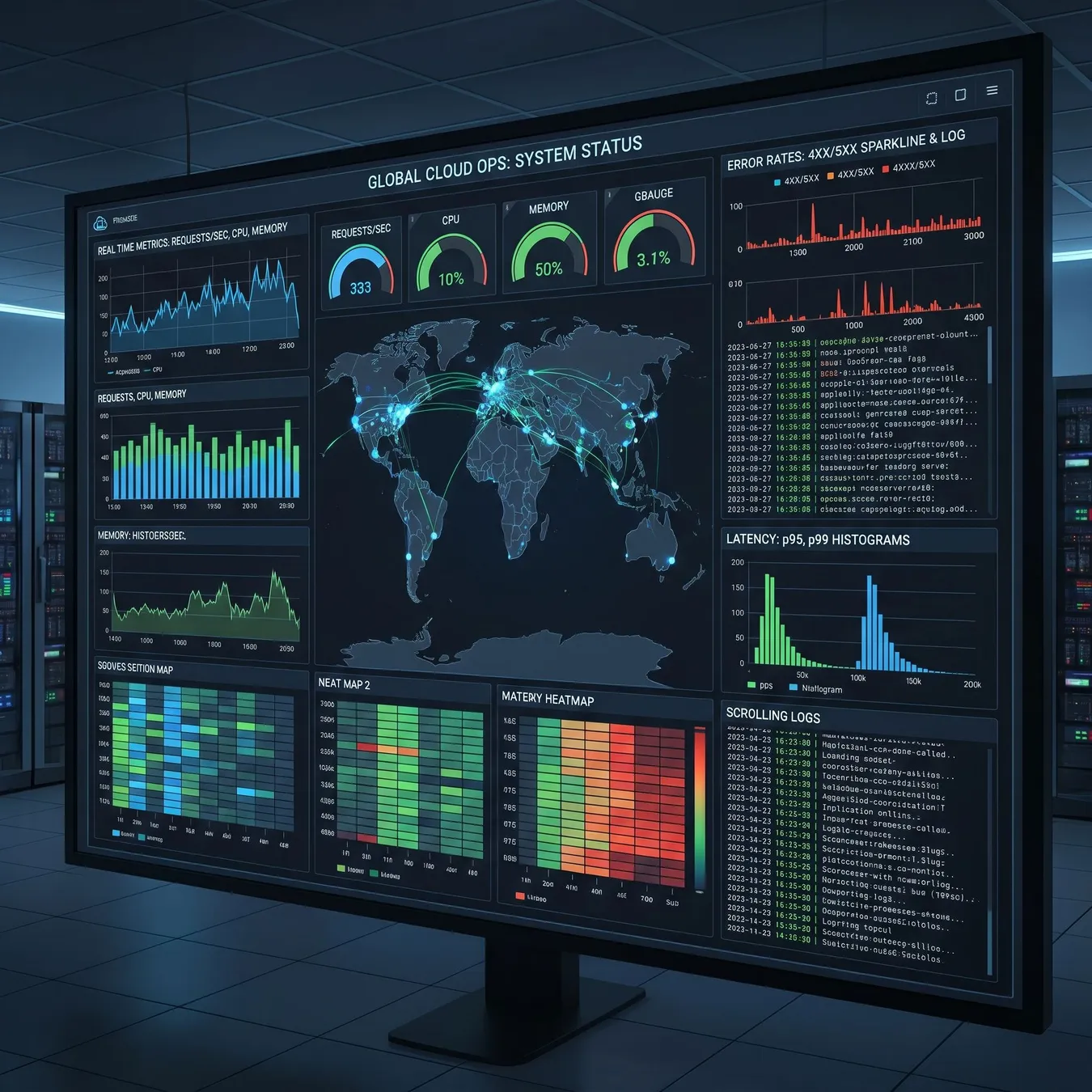 Real-time observability dashboard.