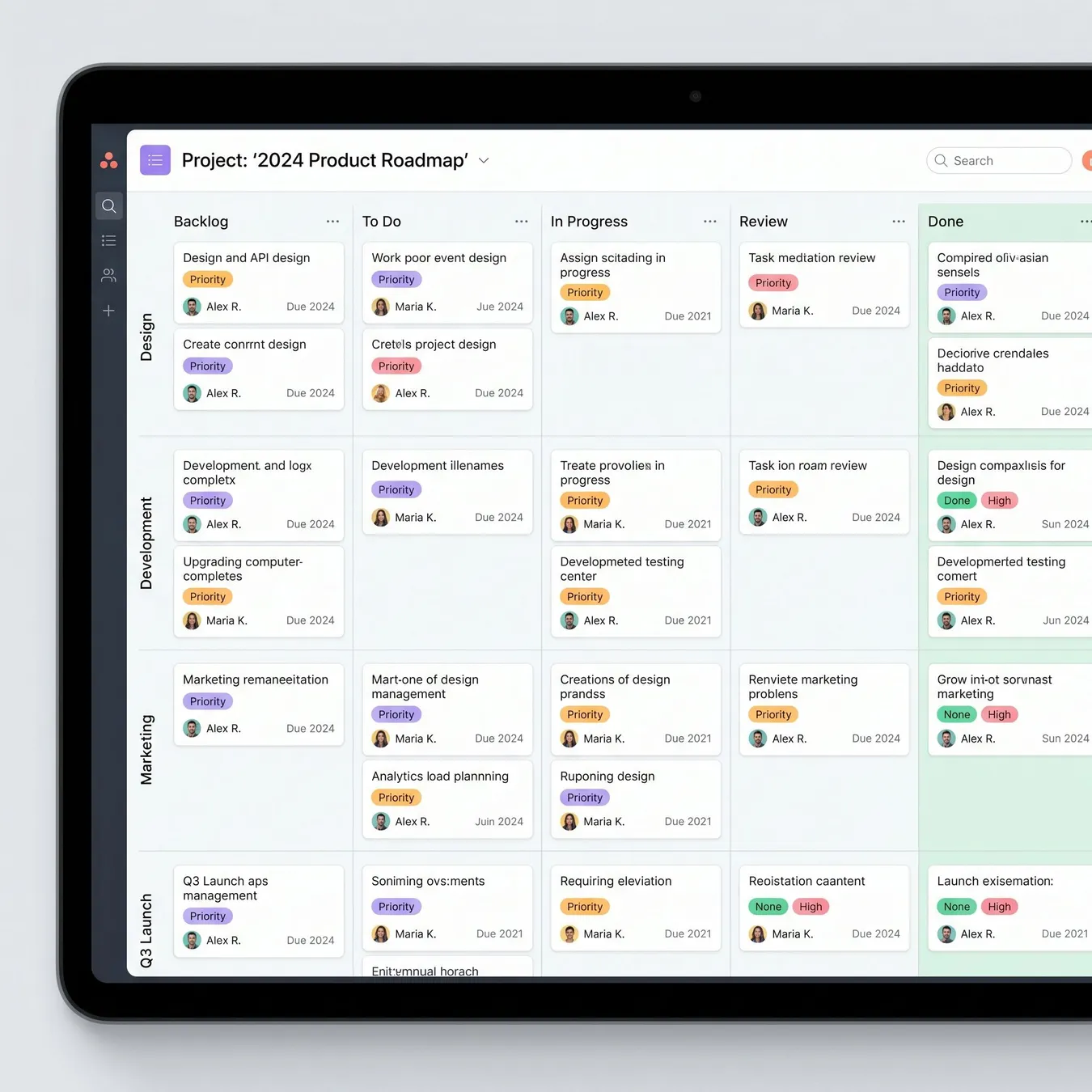 Visual task tracking ensures everyone is on the same page.