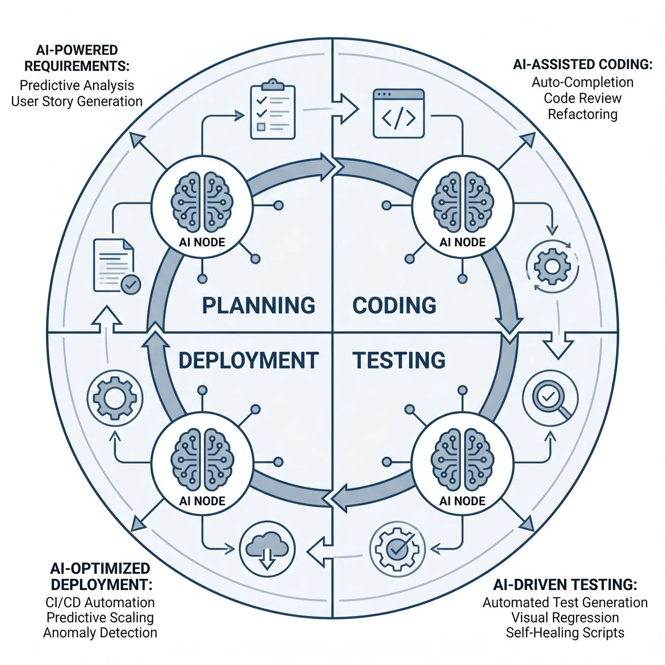 The modern AI-integrated development lifecycle.