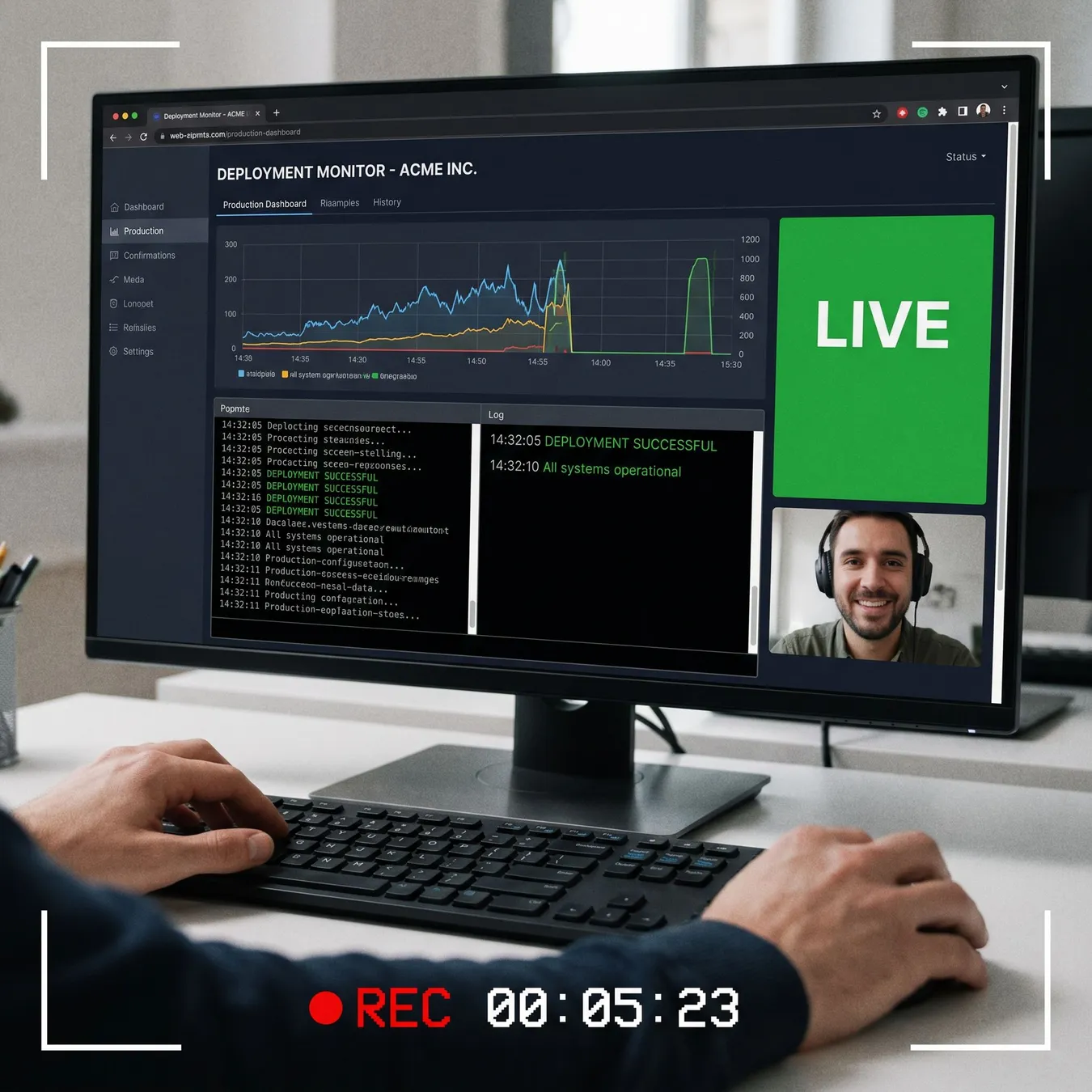 Real-time deployment monitoring in action.