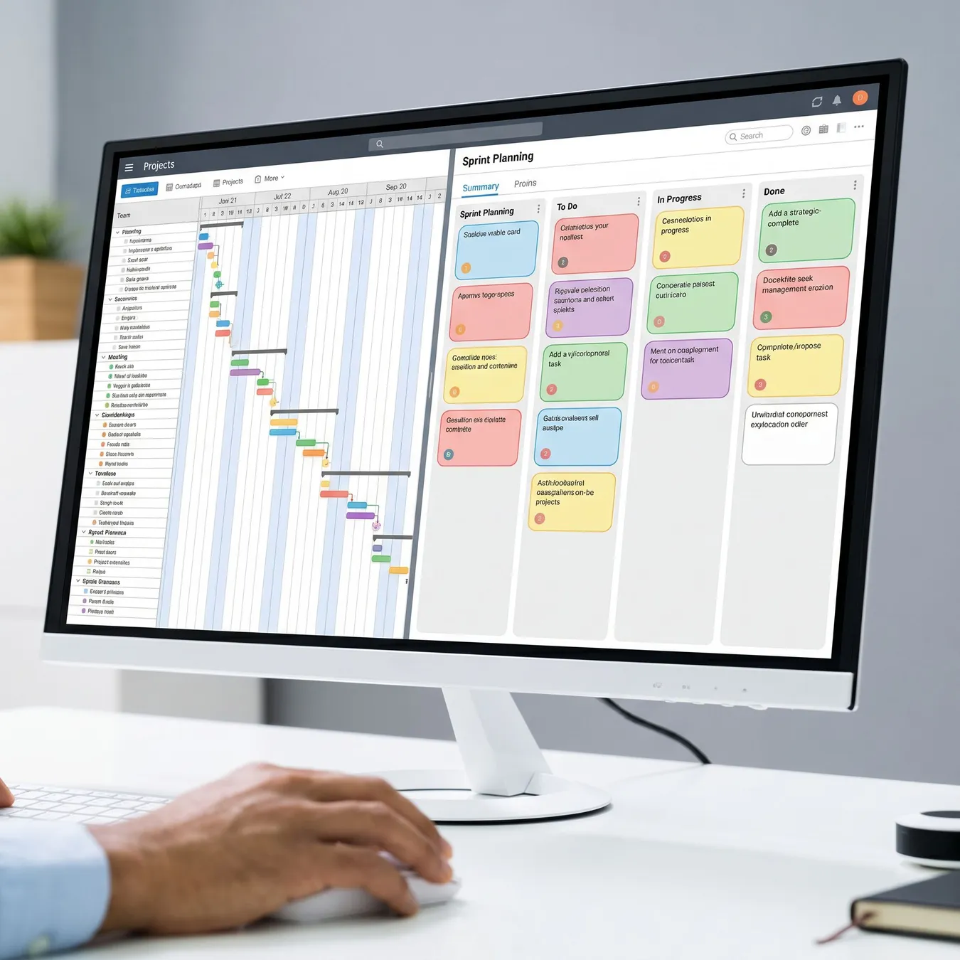 Hybrid views for complex project management.