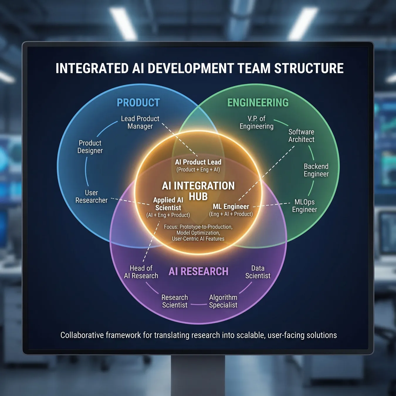 Effective AI teams integrate model expertise directly into the product squad.
