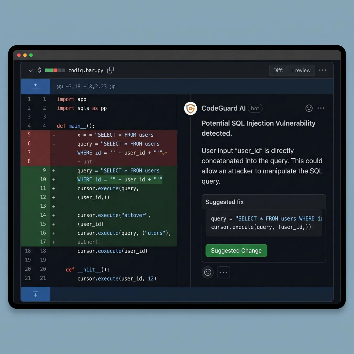 AI-driven security suggestions within the developer workflow.