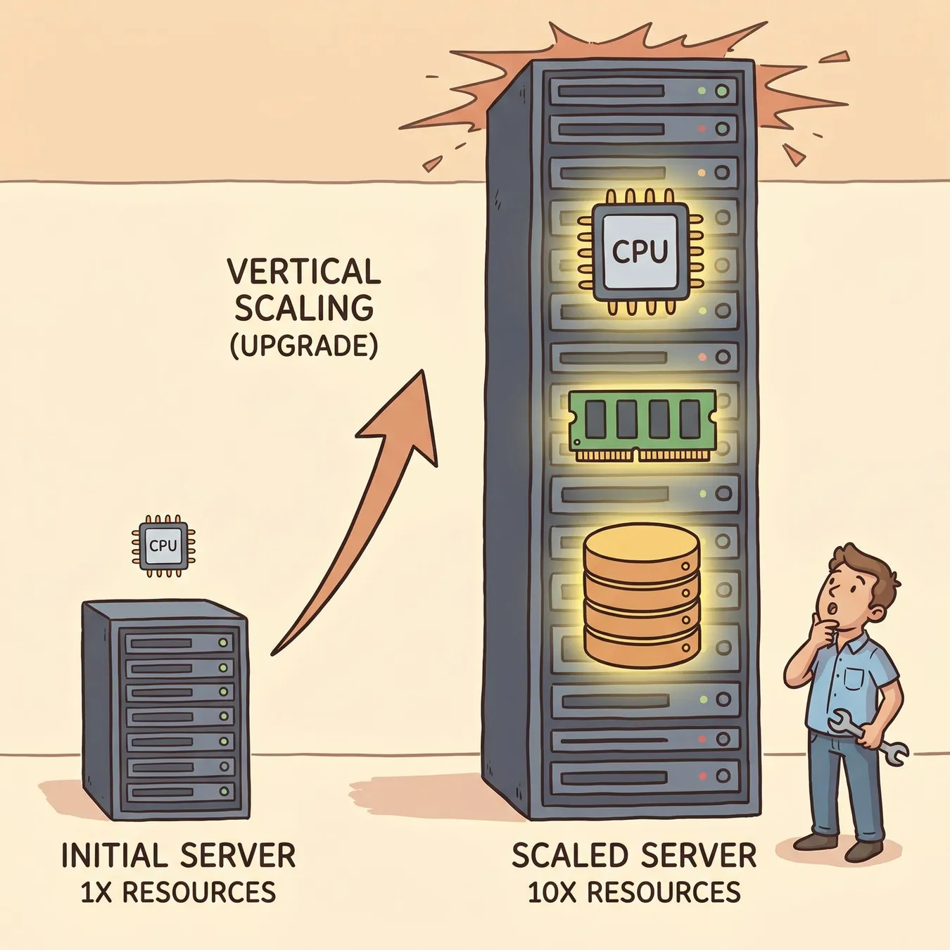 Vertical Scaling: Increasing capacity.