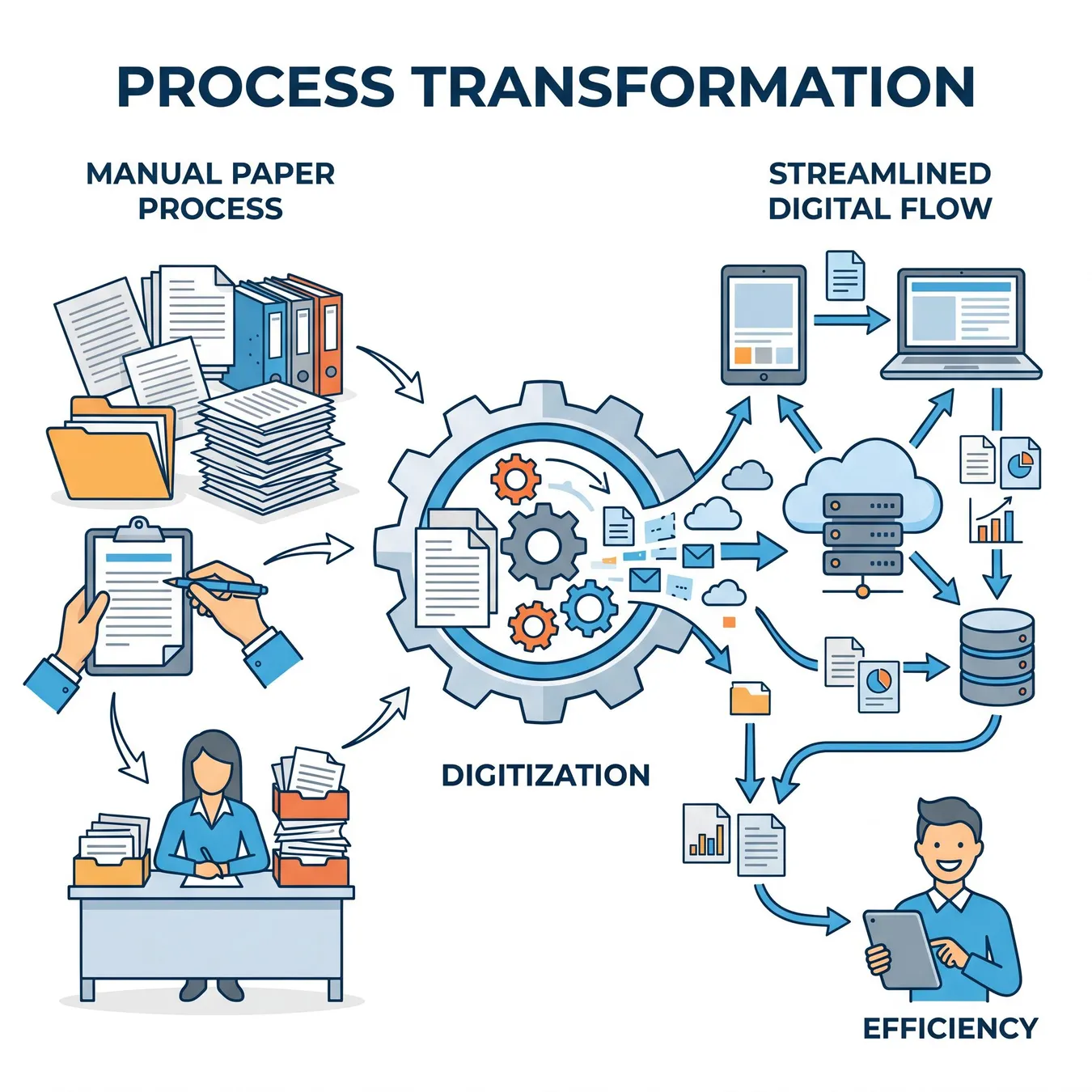 The evolution from manual bottlenecks to automated efficiency.