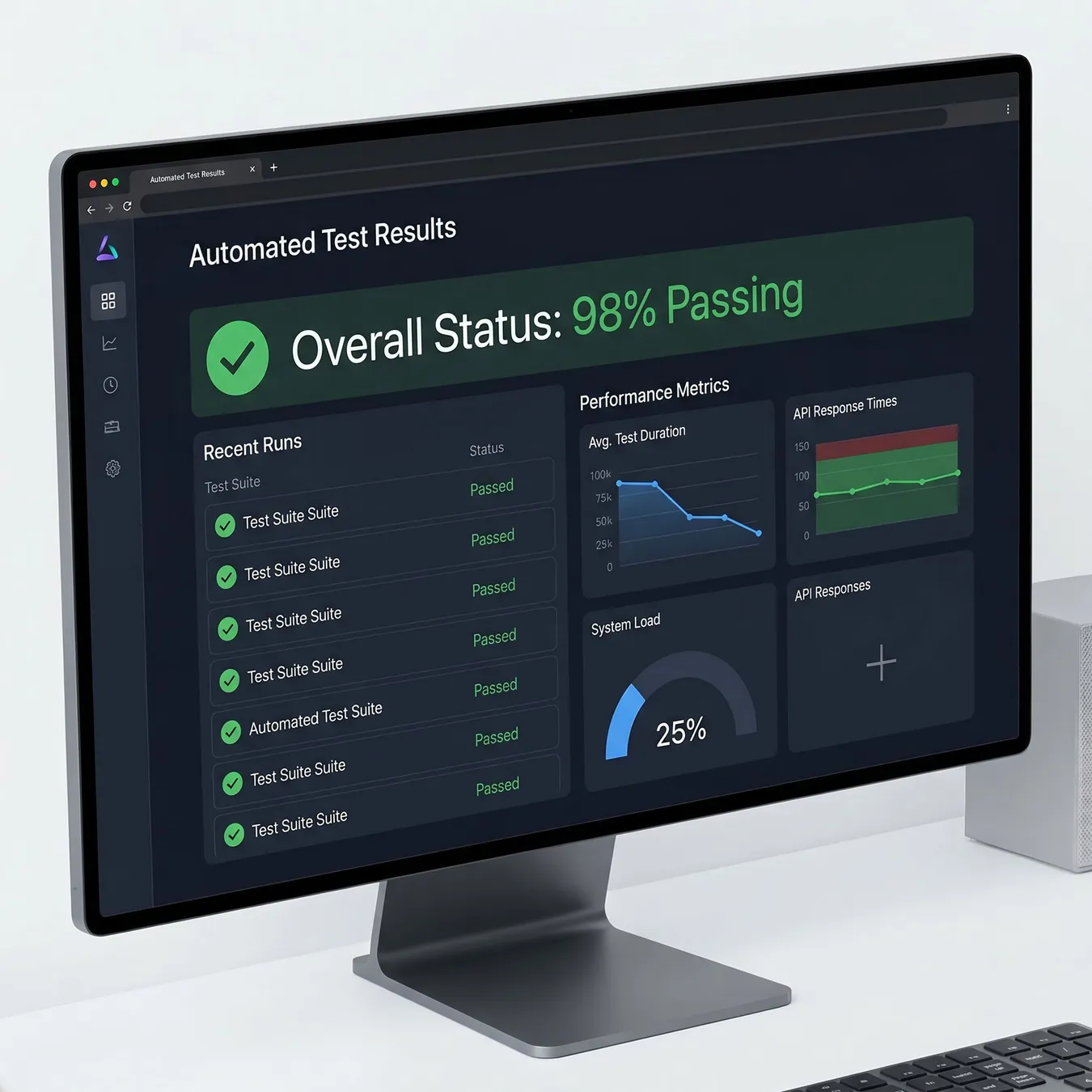Production-grade QA dashboard.