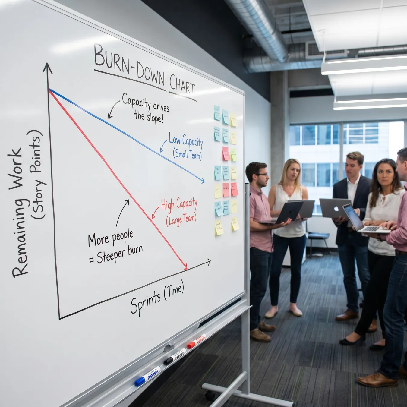 Burn-down charts reflect capacity reality.