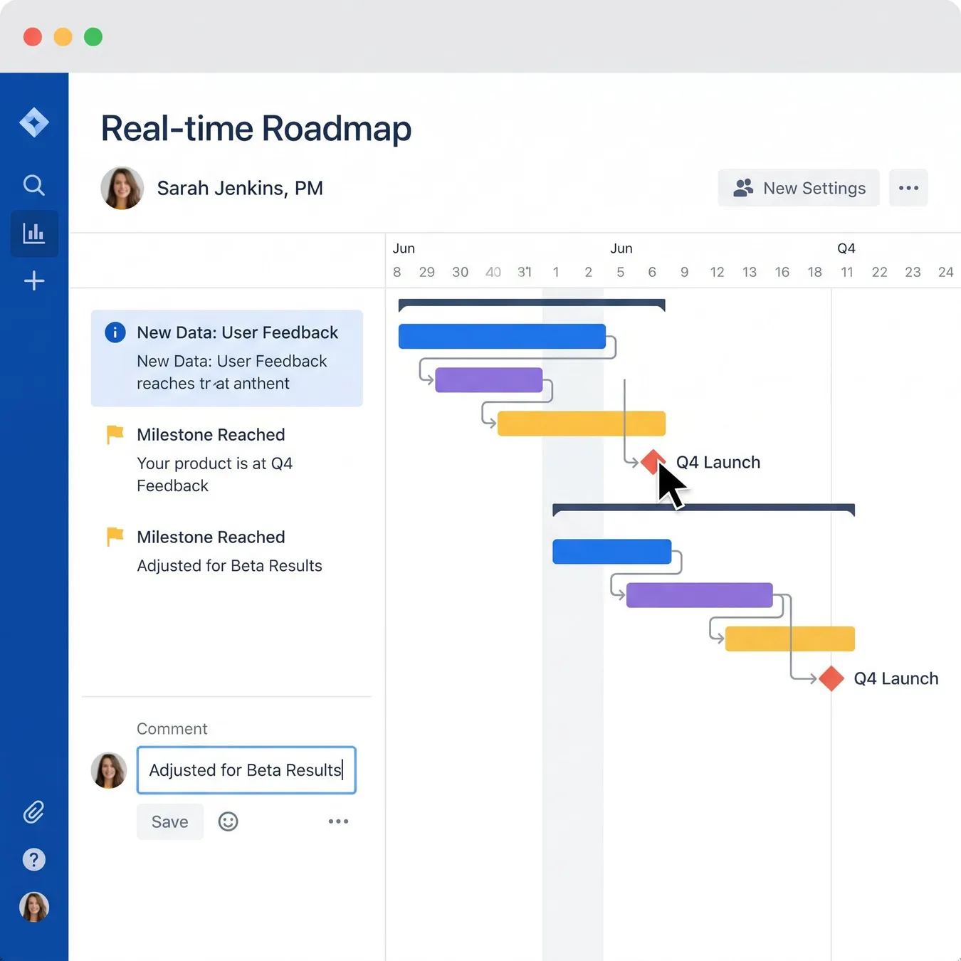 Dynamic roadmapping keeps the whole team aligned.