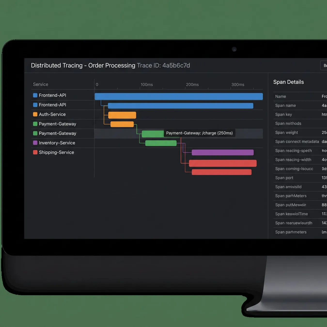 Distributed tracing is essential for debugging complex request flows.