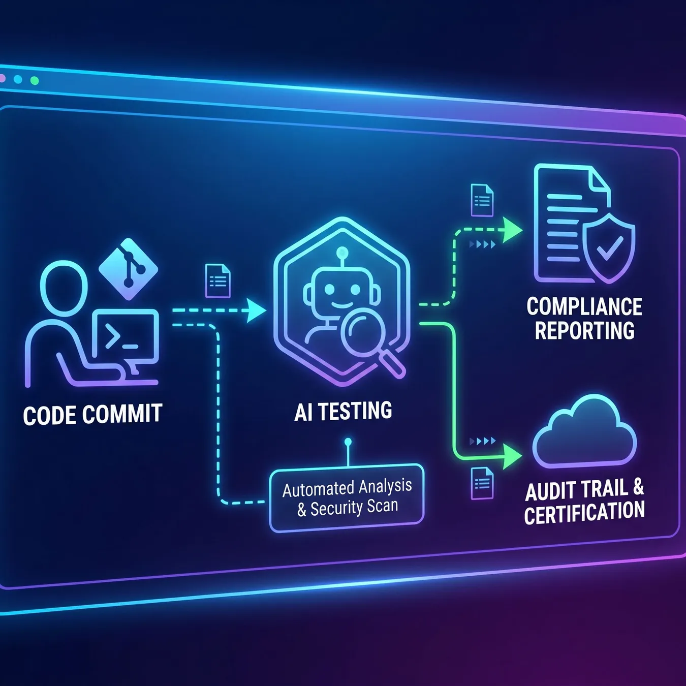 AI testing bridges the gap between engineering speed and regulatory compliance.