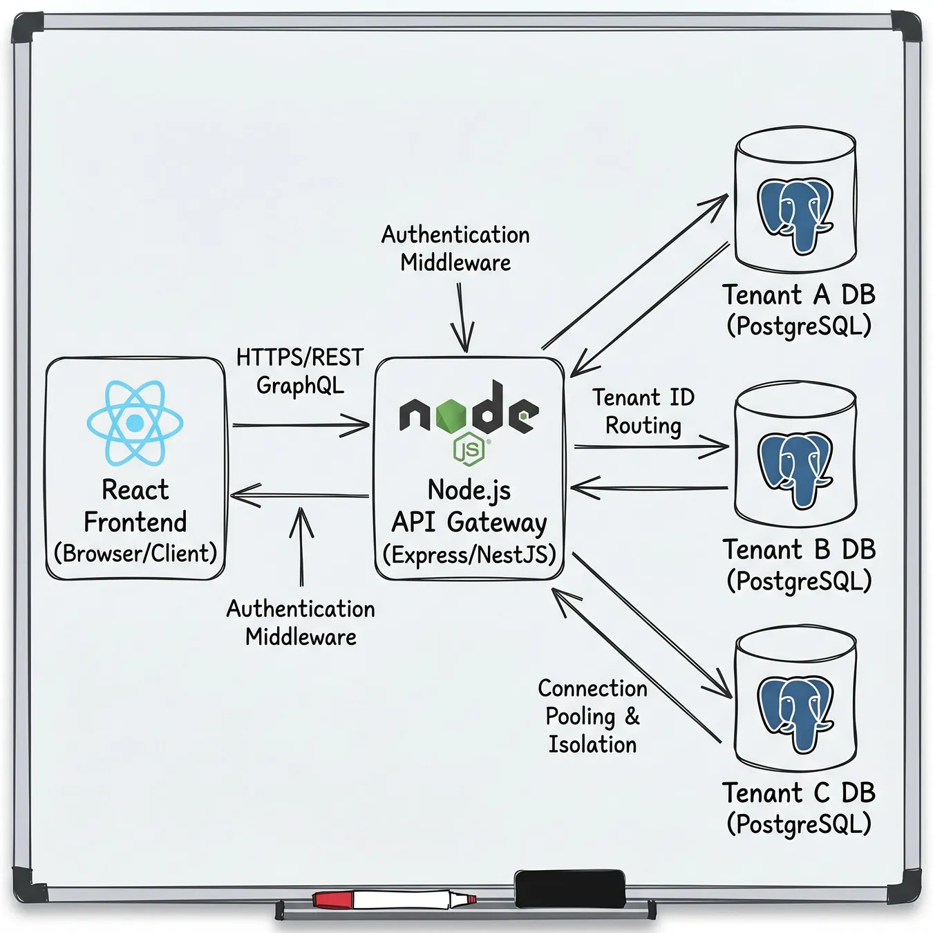 A unified full-stack architecture ensures data integrity and performance across the entire platform.