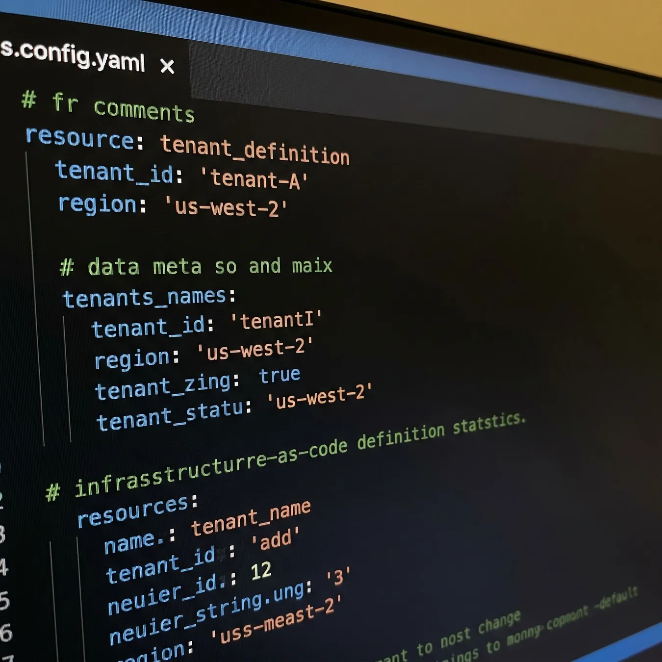 Defining tenant resources as code ensures consistency and speed.