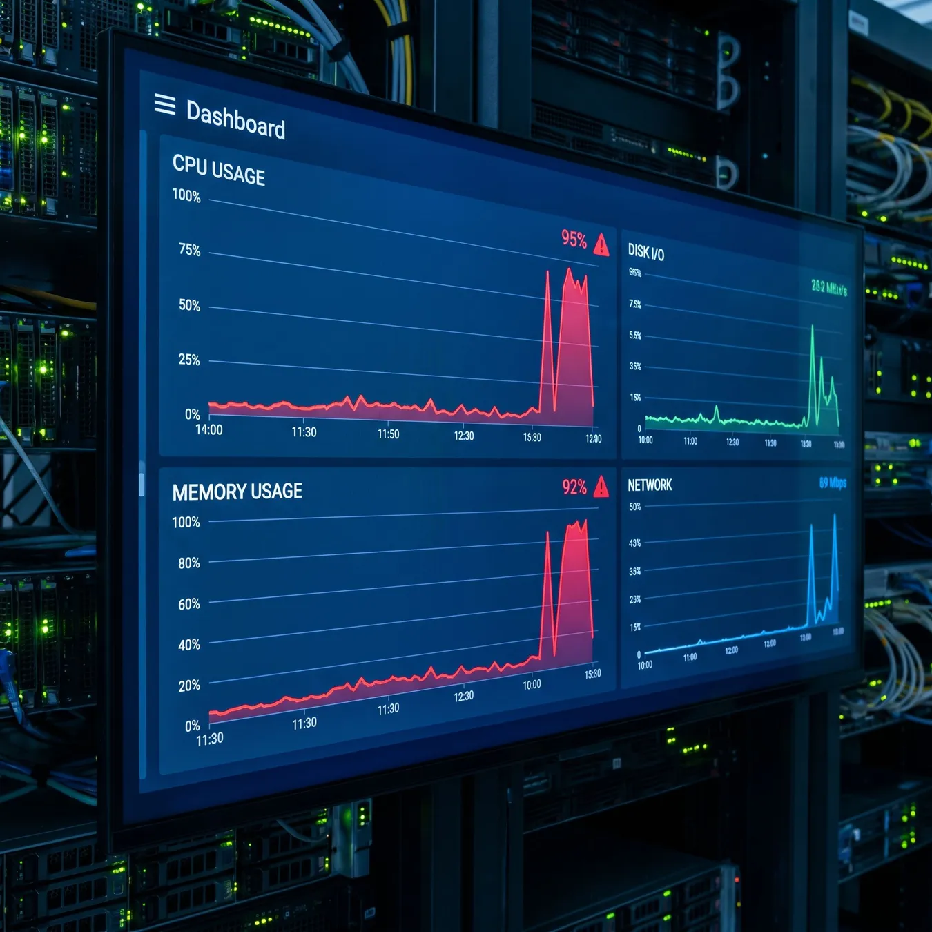 Real-time monitoring of system health.
