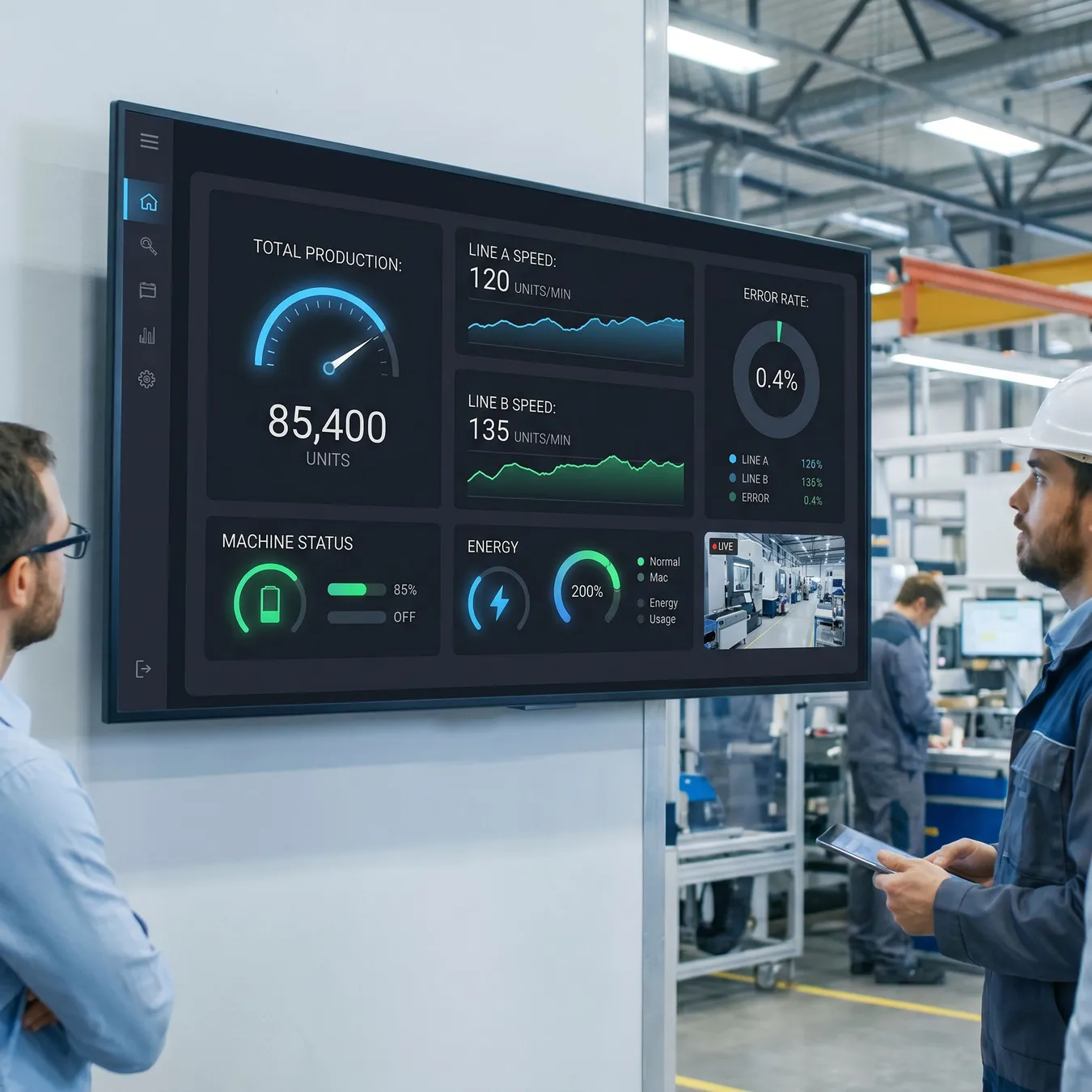 Real-time dashboards provide immediate visibility into factory floor performance.
