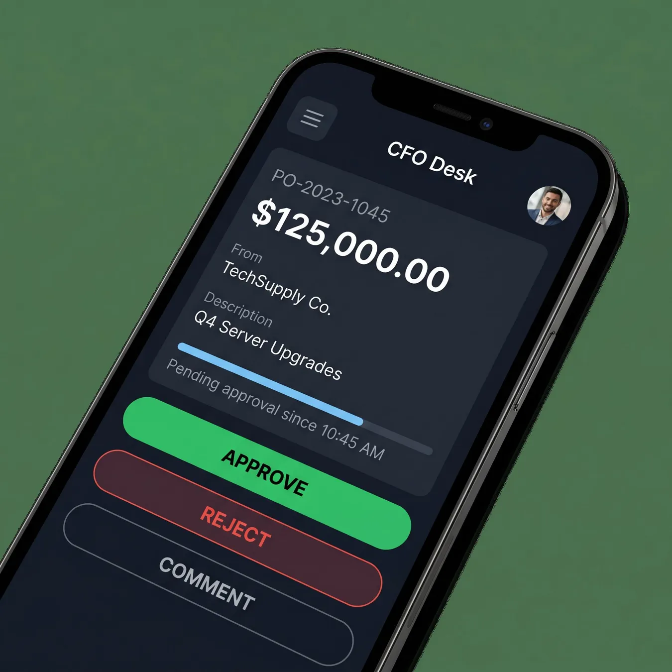 Approve invoices on the go with mobile-responsive portals.