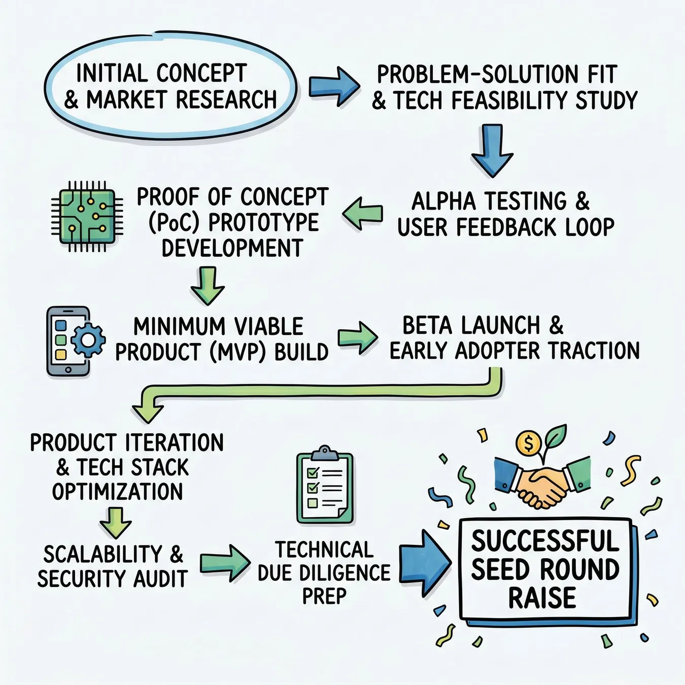 The technical path to venture funding.