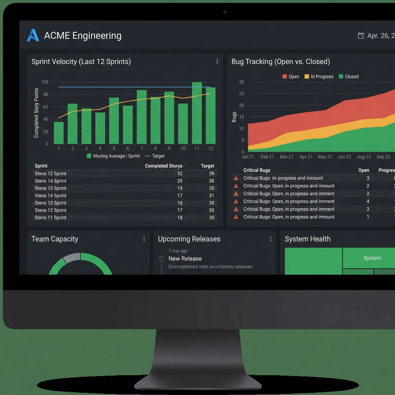 Engineering execution dashboard.