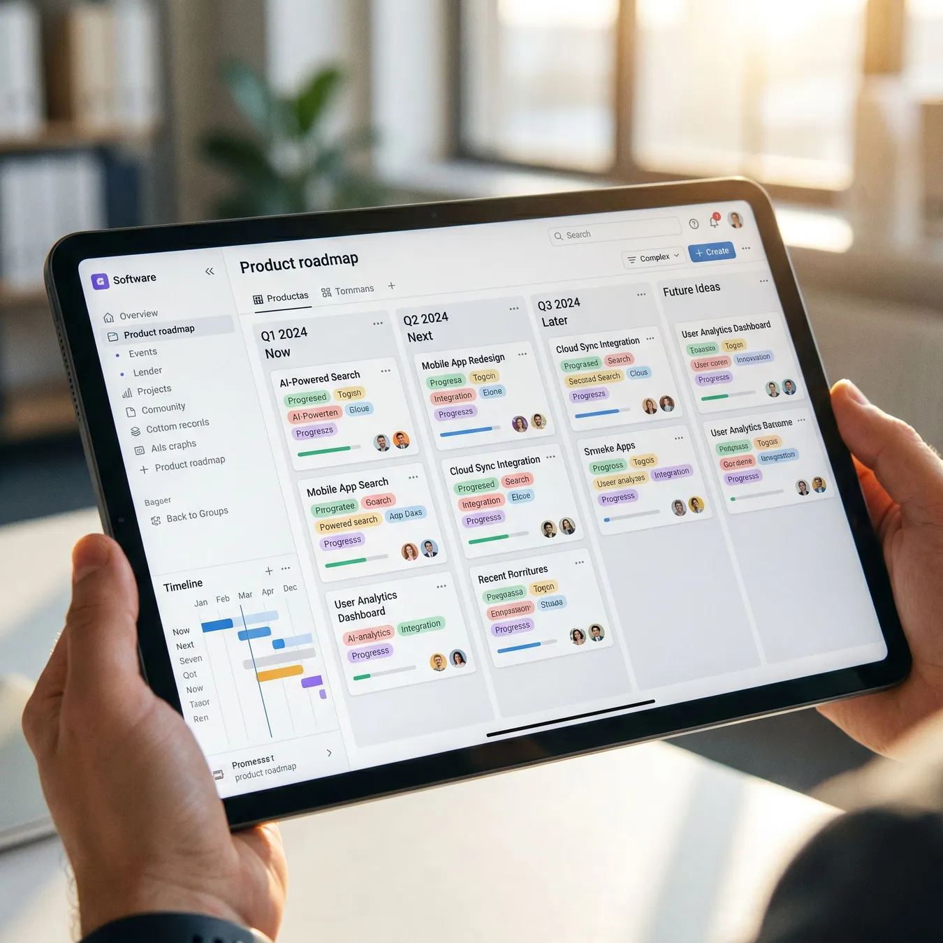 Visualizing the product roadmap.