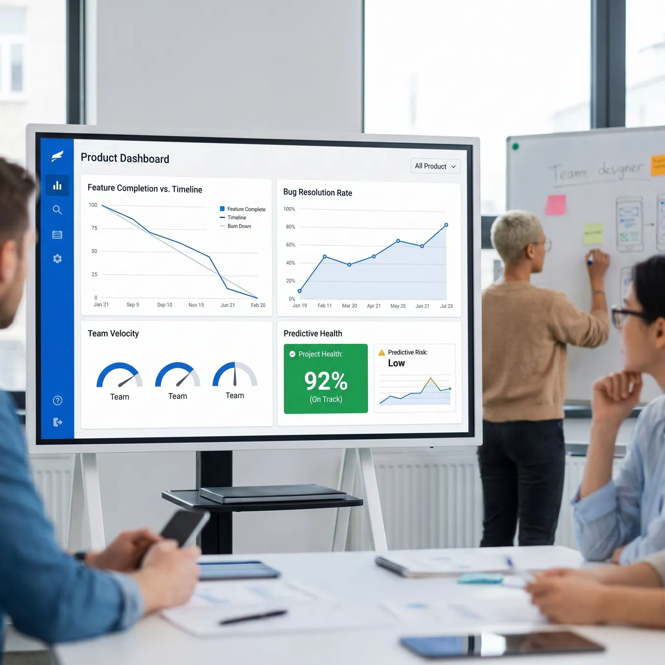 Real-time visibility into the development lifecycle through advanced data surfaces.