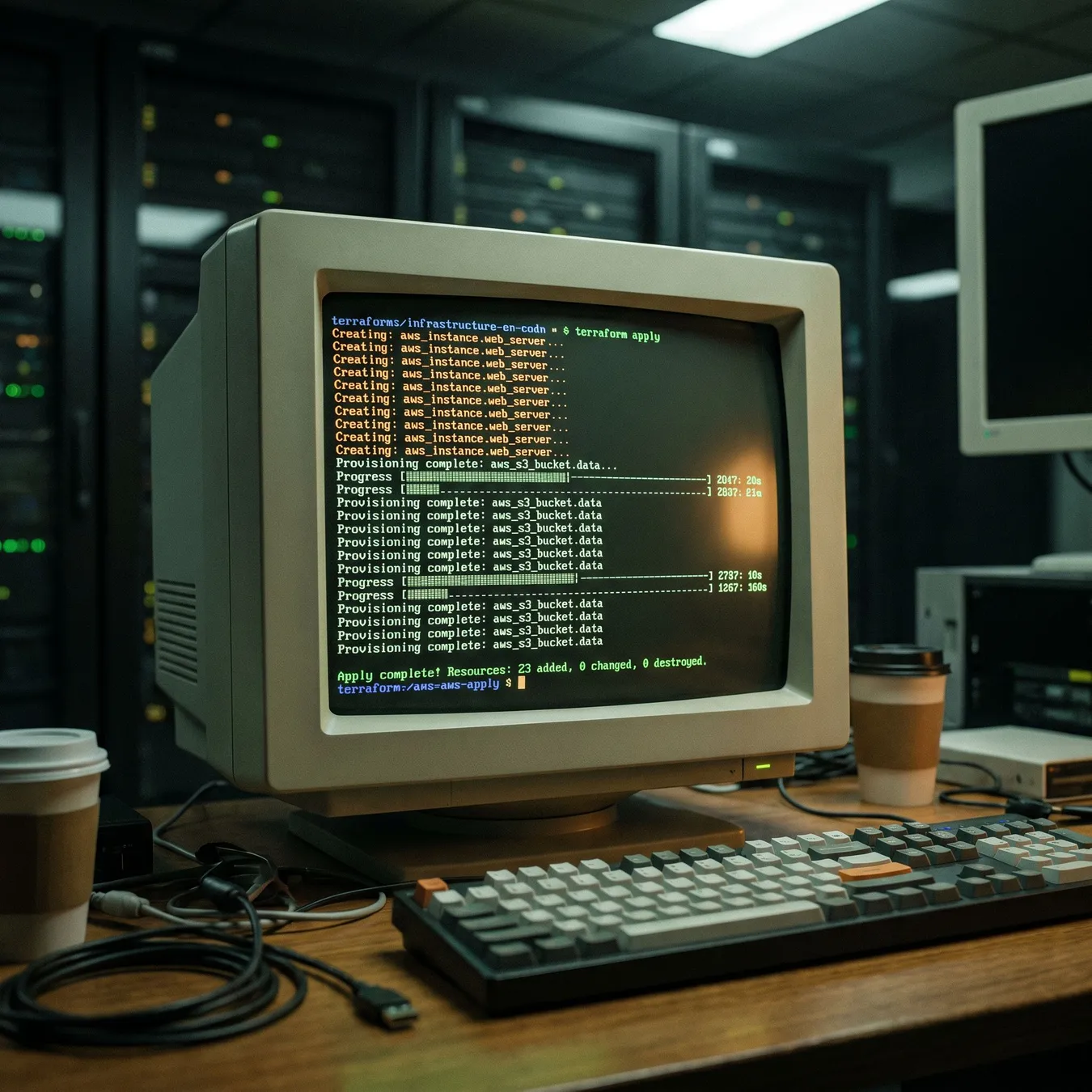IaC deployment logs.