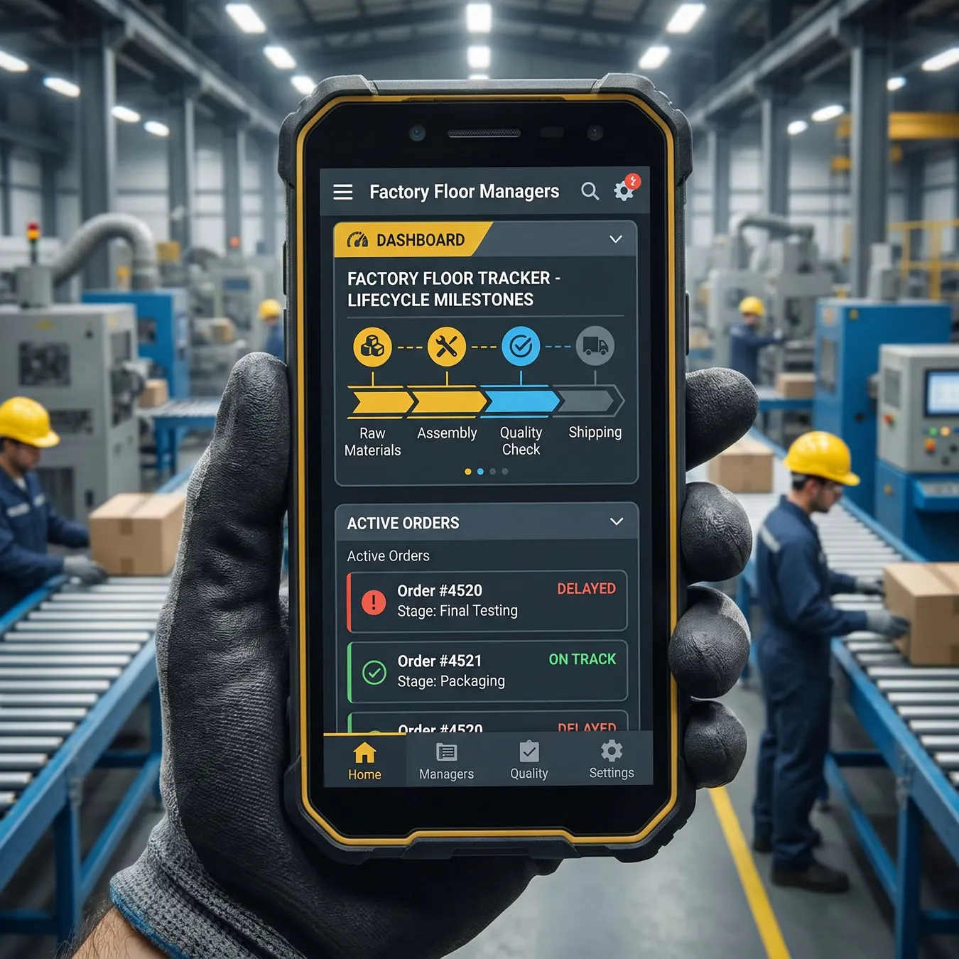 Mobile-first production tracking.