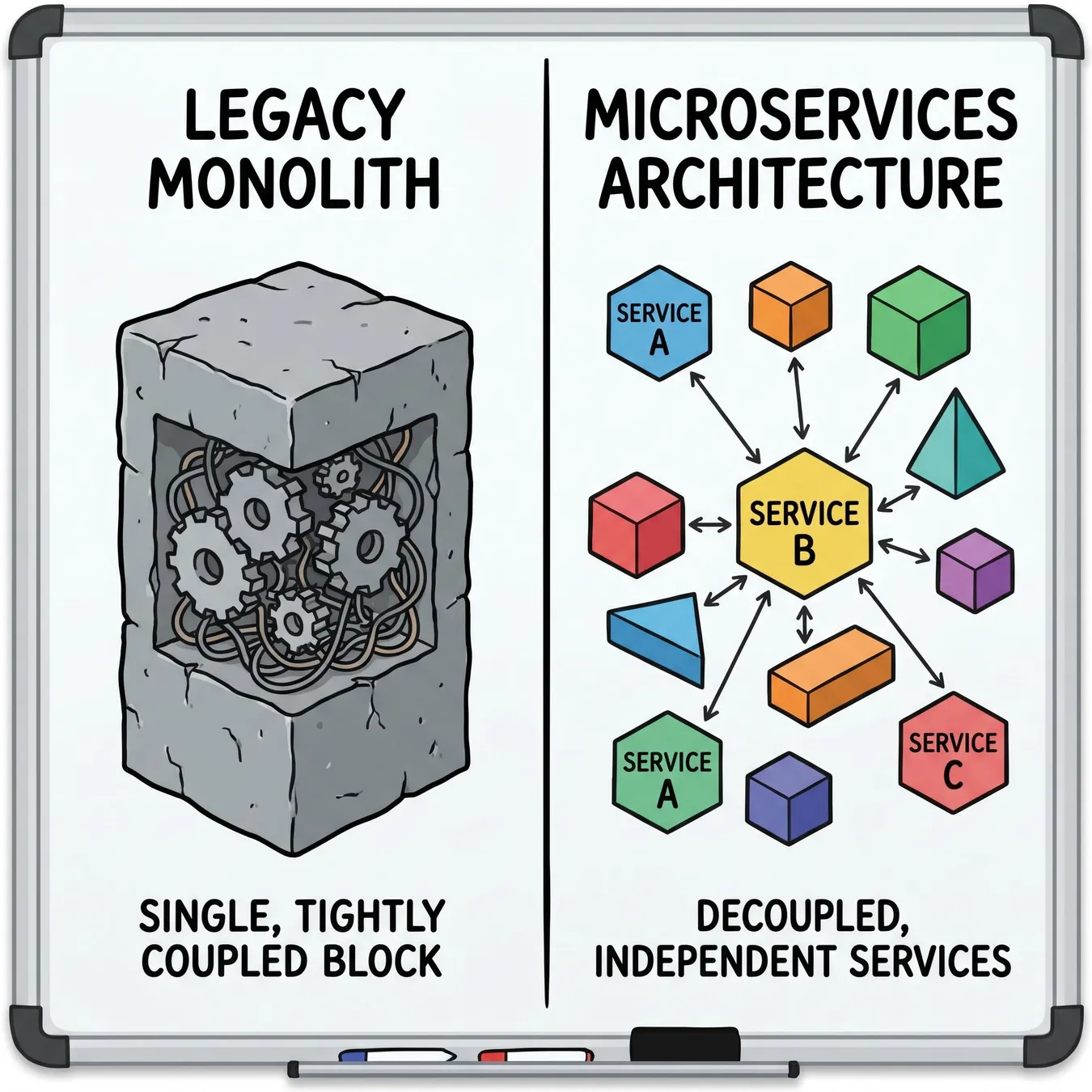 Architectural transitions to manage debt.