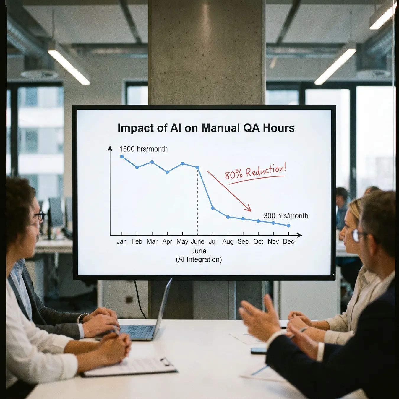 Efficiency gains from AI-native QA.