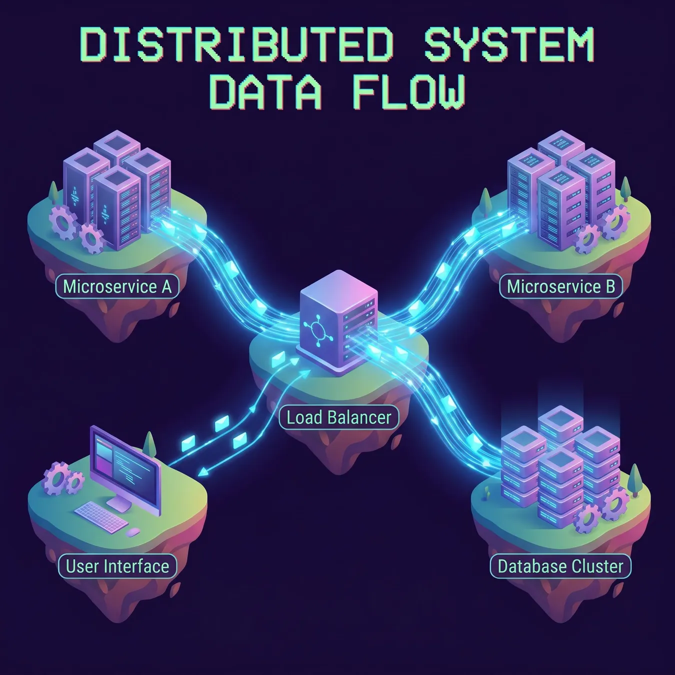 Visualizing complex data orchestration.