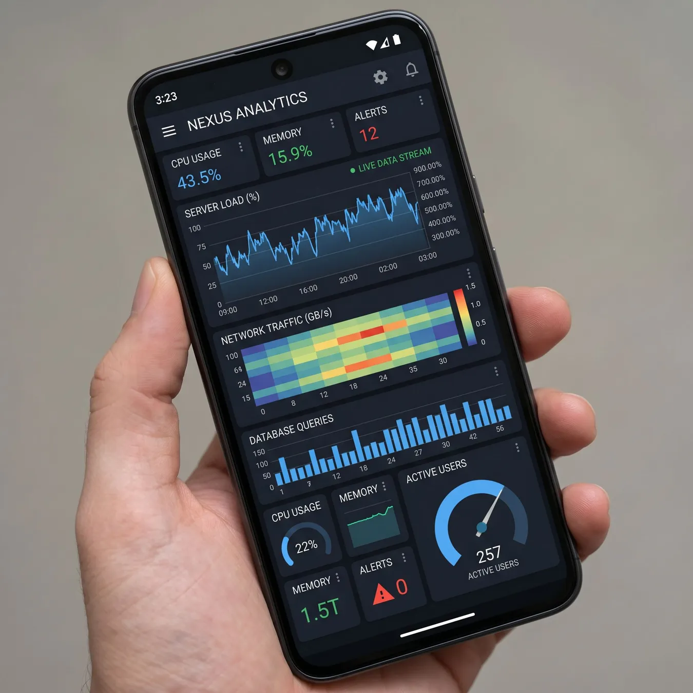 Complex data visualization designed for mobile performance.
