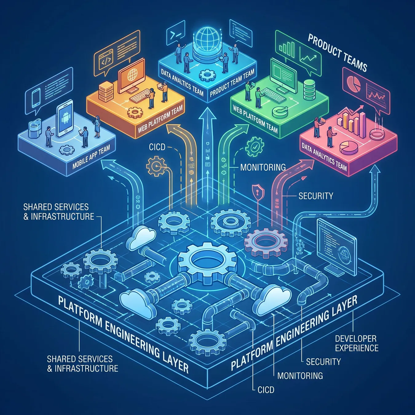 Platform teams provide the infrastructure that allows product teams to ship faster.