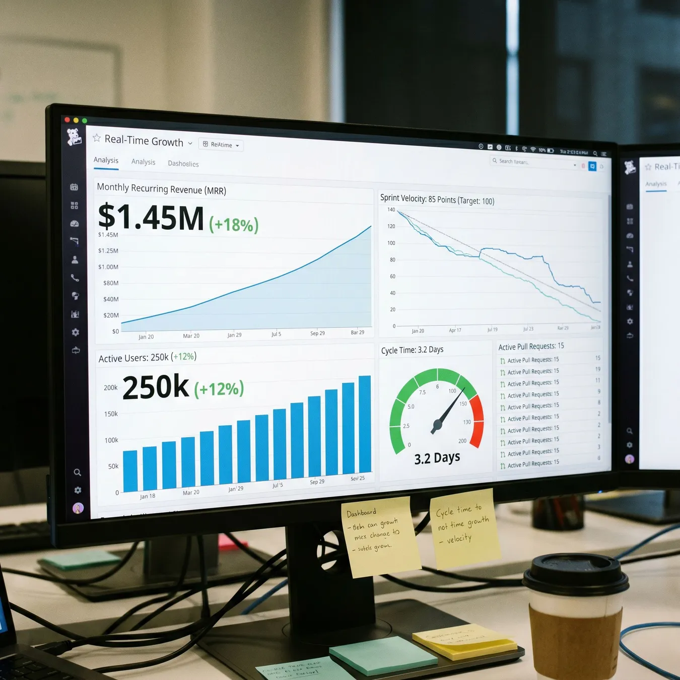 Monitoring growth and velocity post-raise.