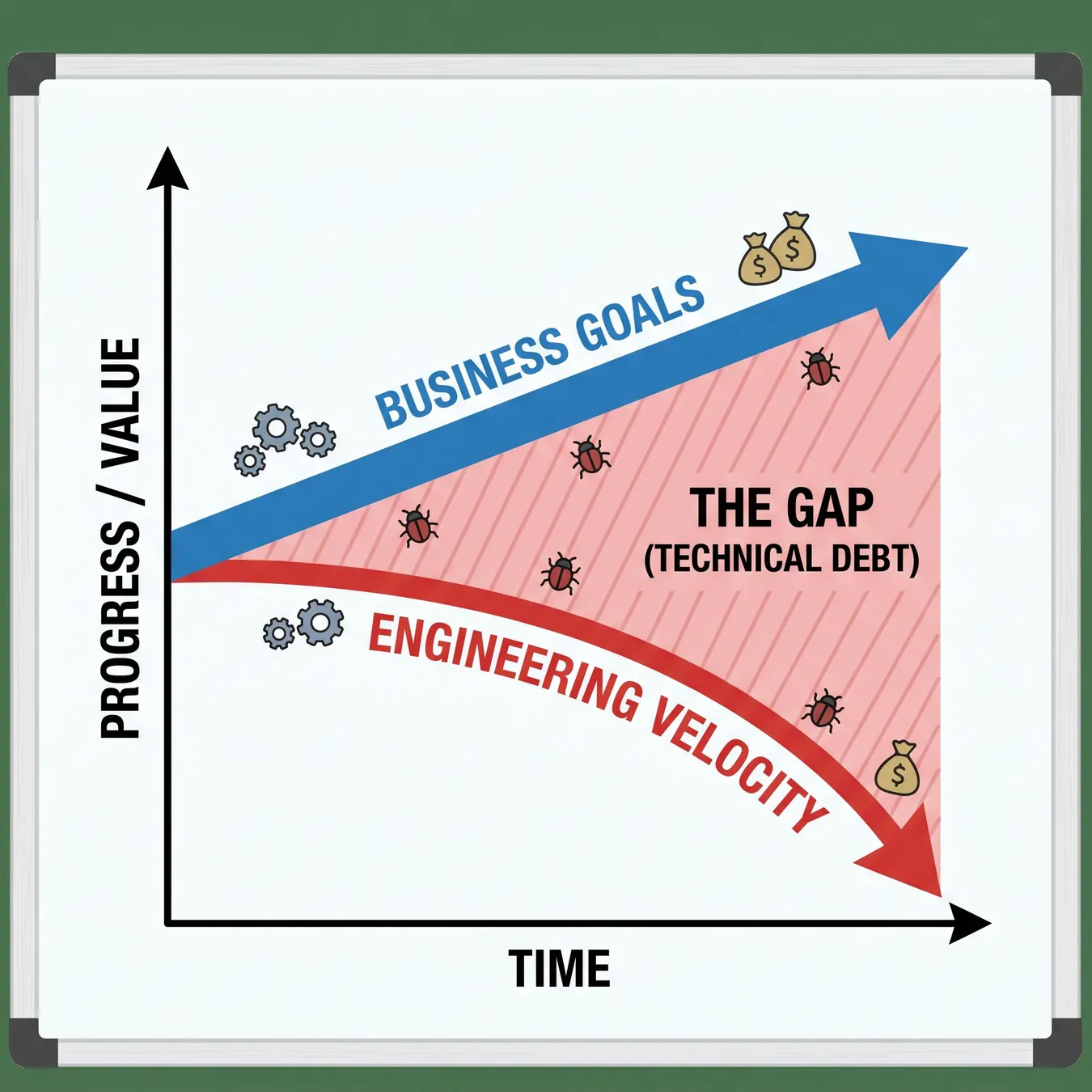 The widening gap between business ambition and technical capacity.