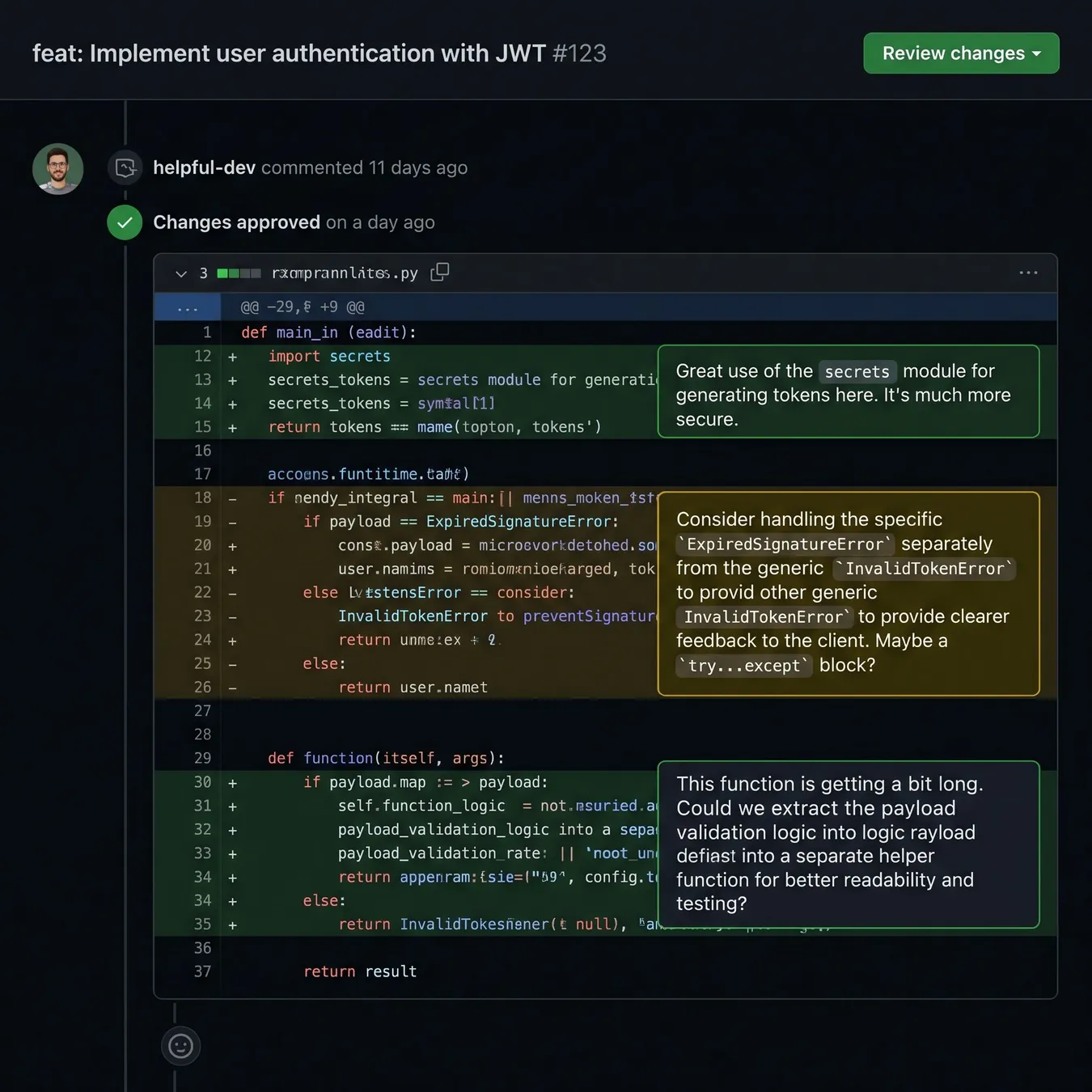 Healthy code review culture in action.