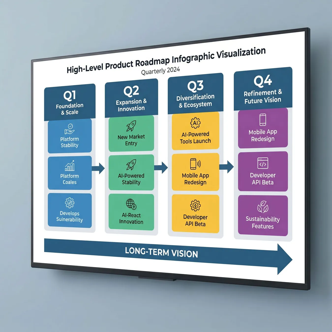 Visual roadmaps align stakeholders and engineering leads.