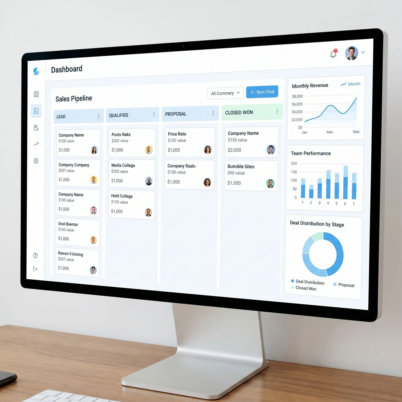 Bespoke CRM interfaces allow teams to visualize unique sales cycles that standard tools can't represent.
