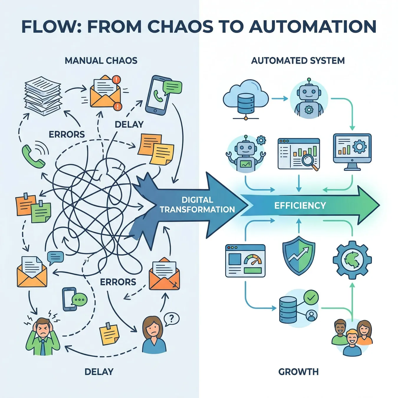 Transitioning from manual chaos to engineered order.