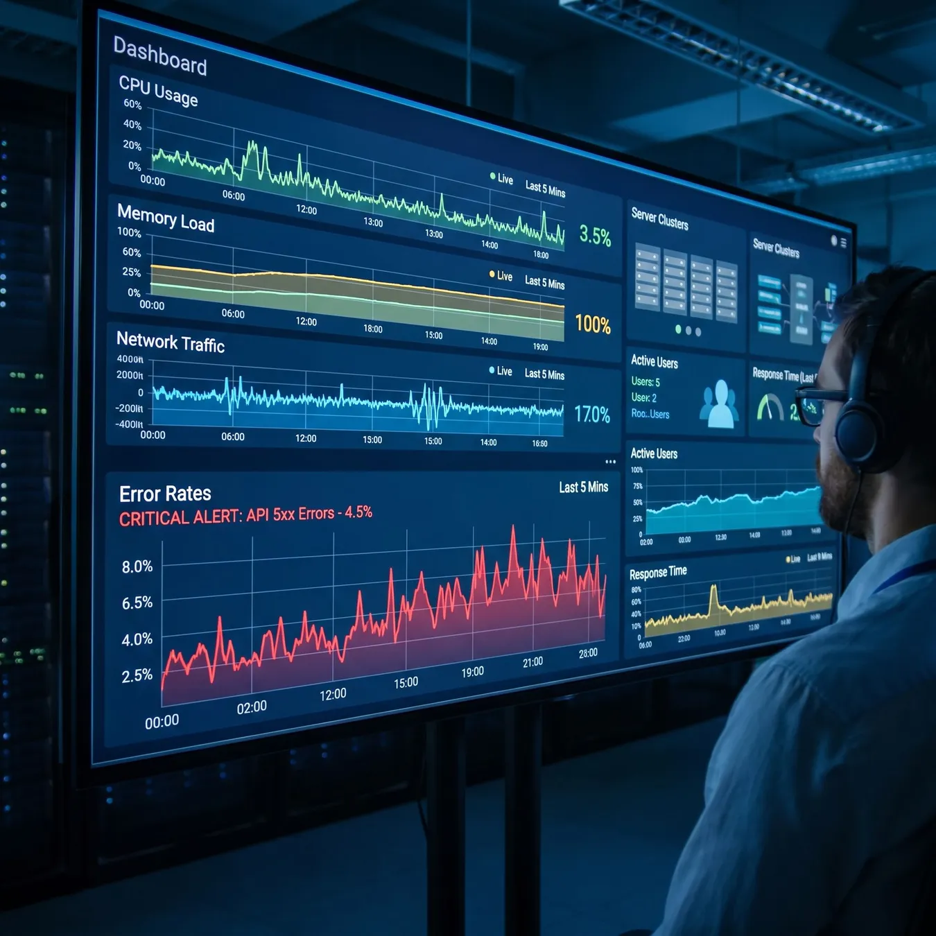Real-time monitoring dashboard.