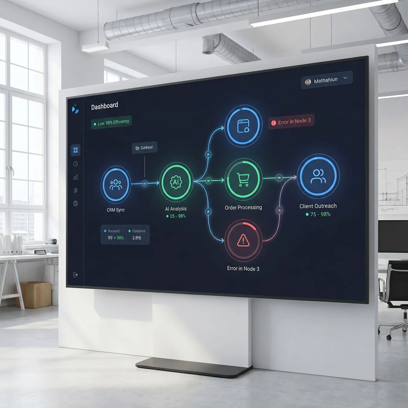 Visualizing complex automated logic within a custom platform.
