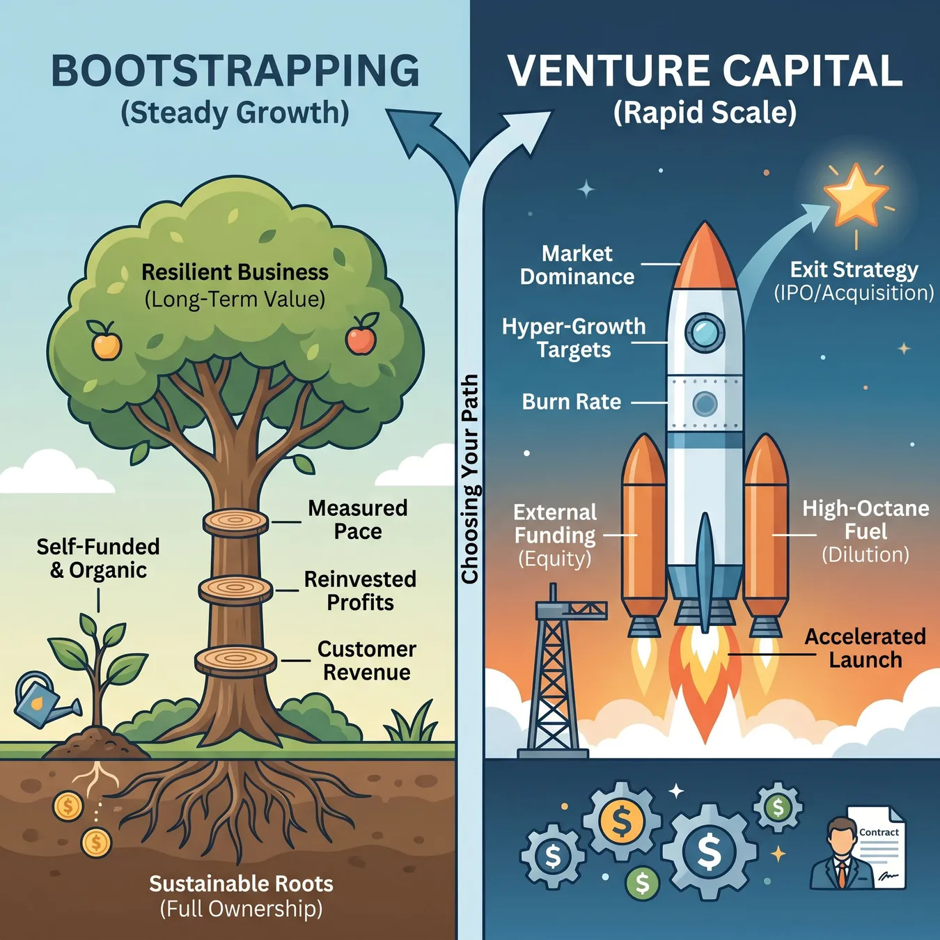 The fundamental difference between organic growth and accelerated scaling.