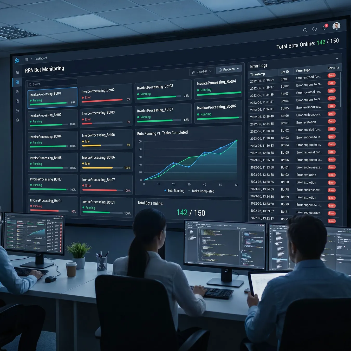 Monitoring dashboards are essential for maintaining visibility into automated financial workflows.