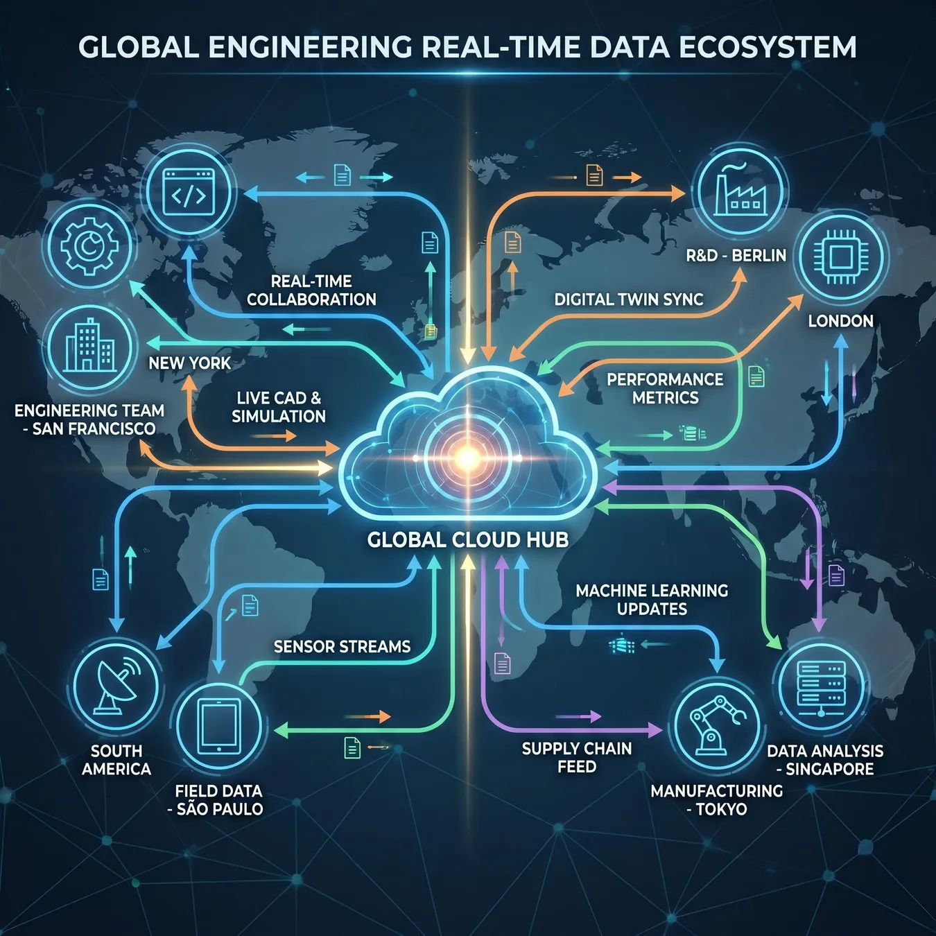 Cloud-native architectures enable global collaboration across time zones.