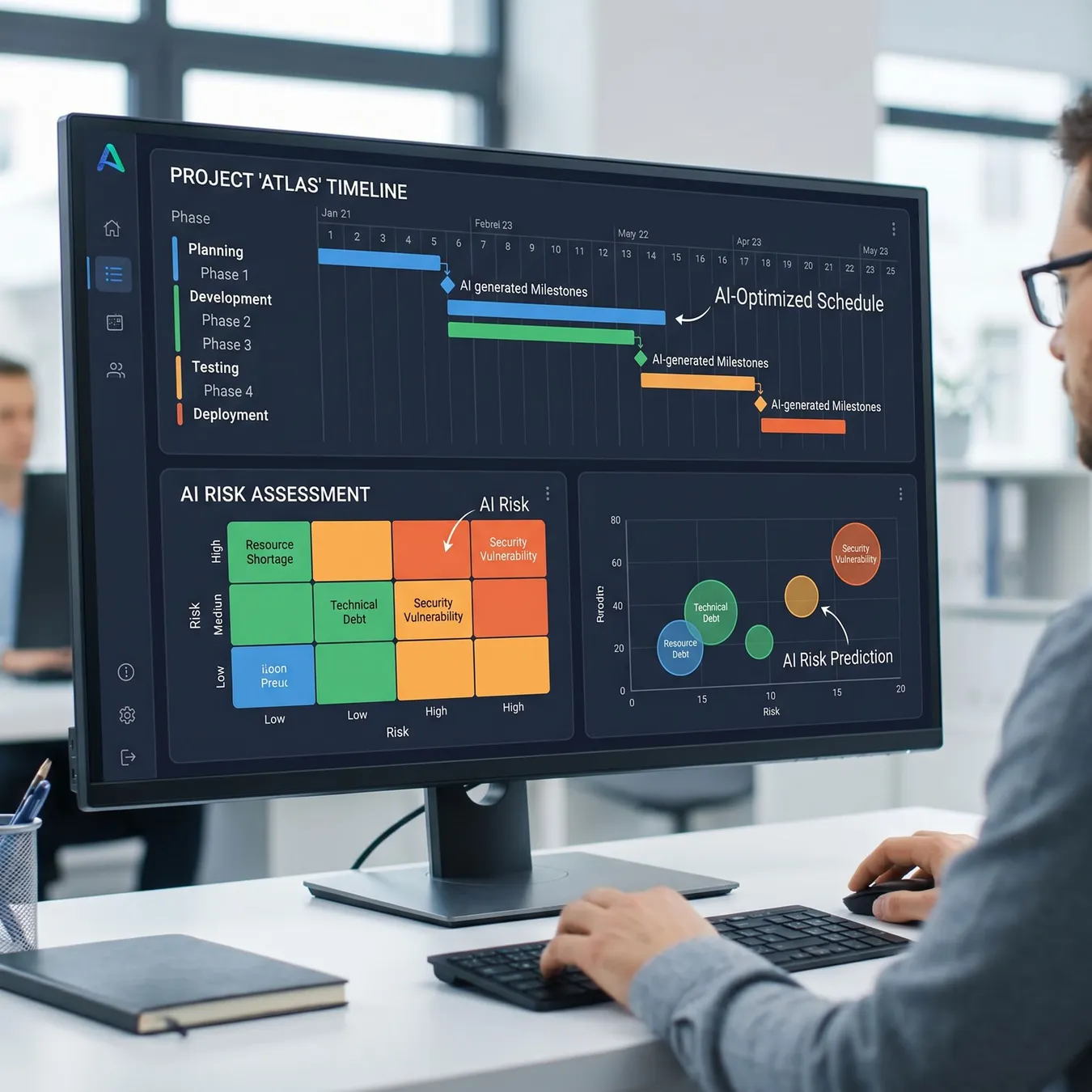 AI-driven project planning and risk forecasting.