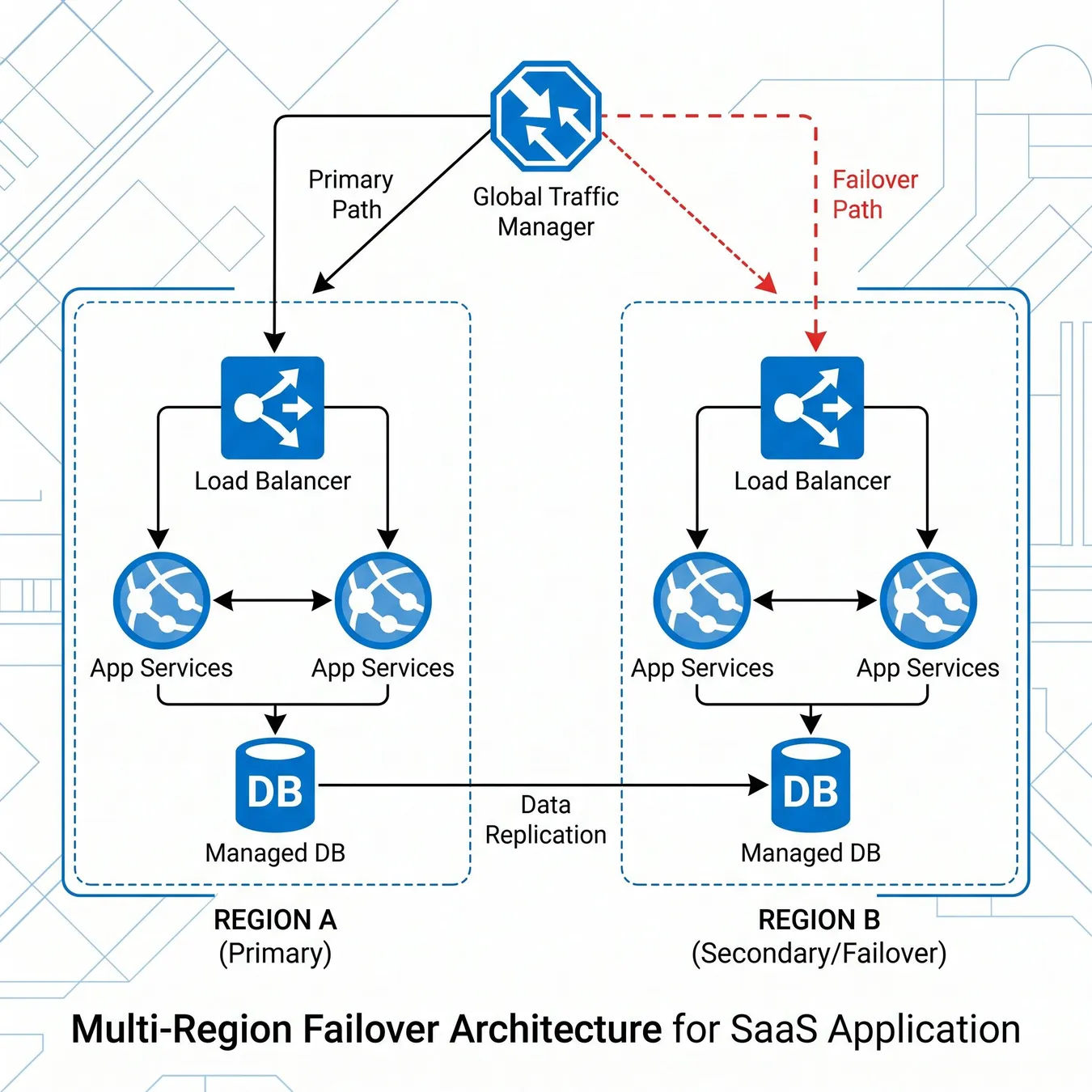 Multi-region architecture ensures continuity even during major provider outages.