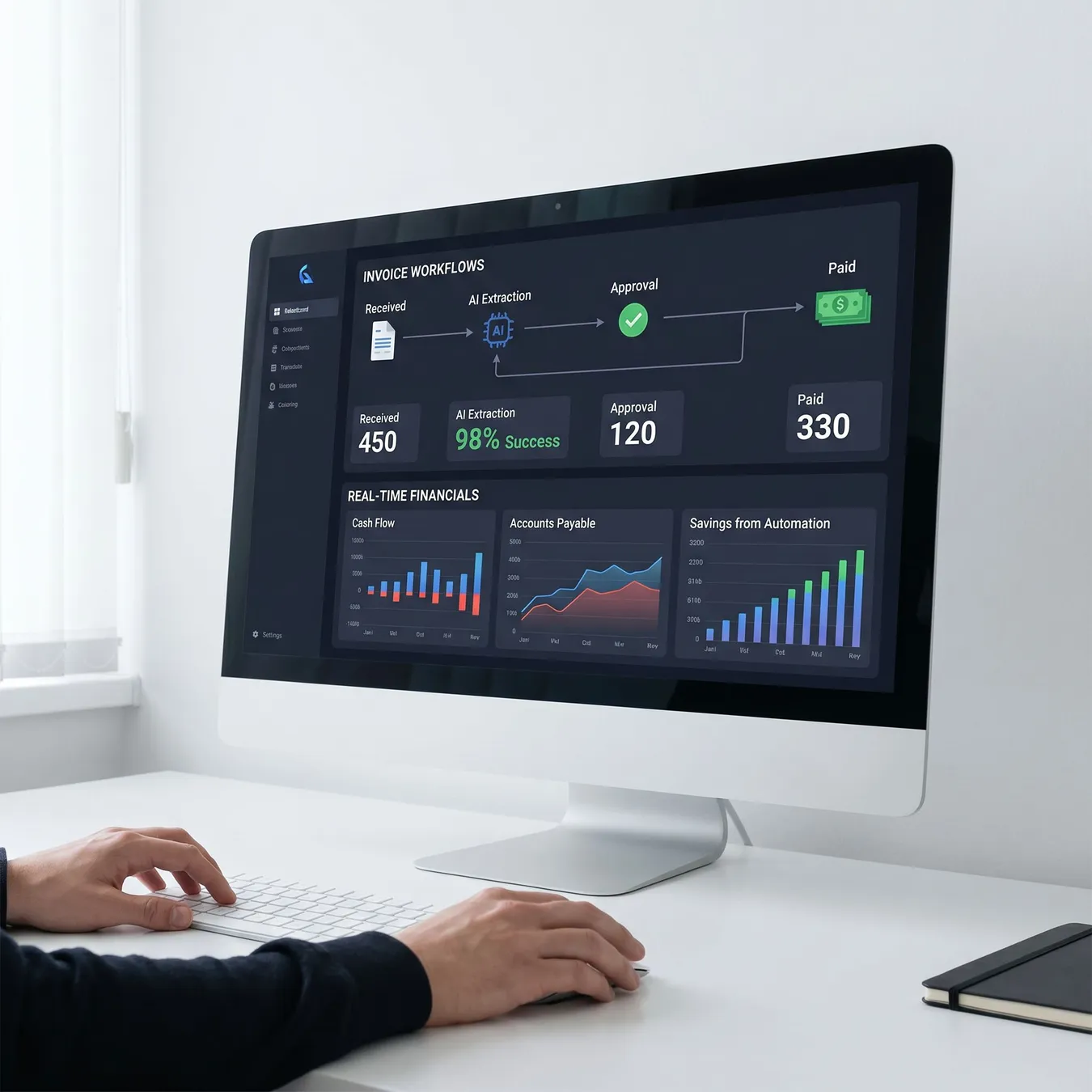 Modern financial automation dashboard.