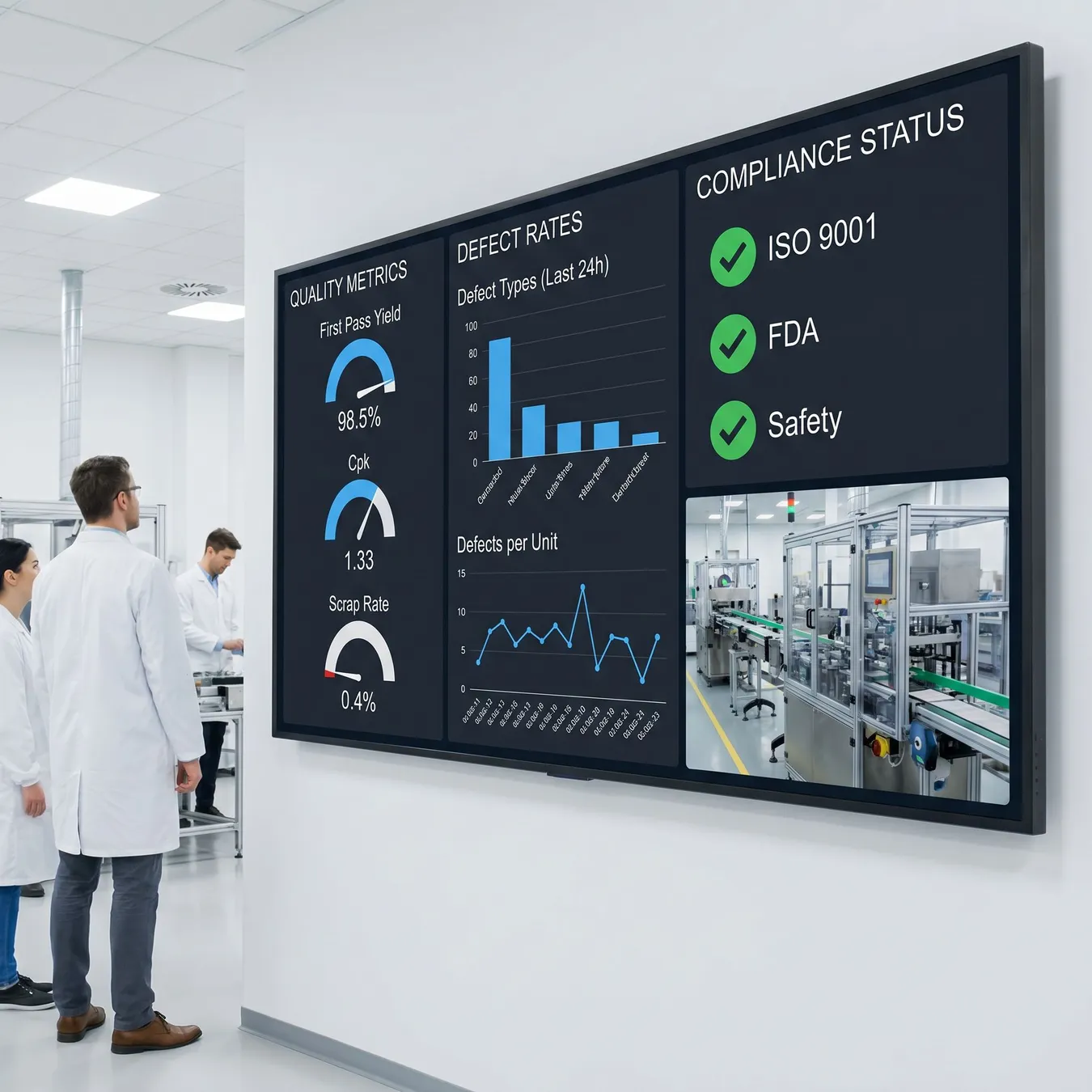 Centralized dashboards provide immediate visibility into production health.