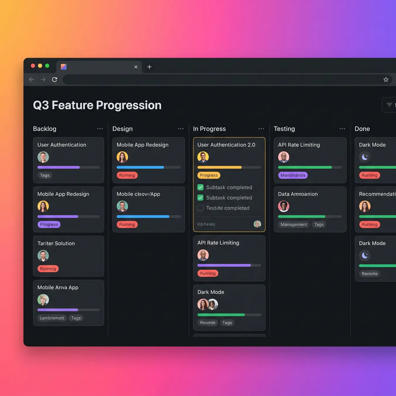 Kanban views help track immediate execution.
