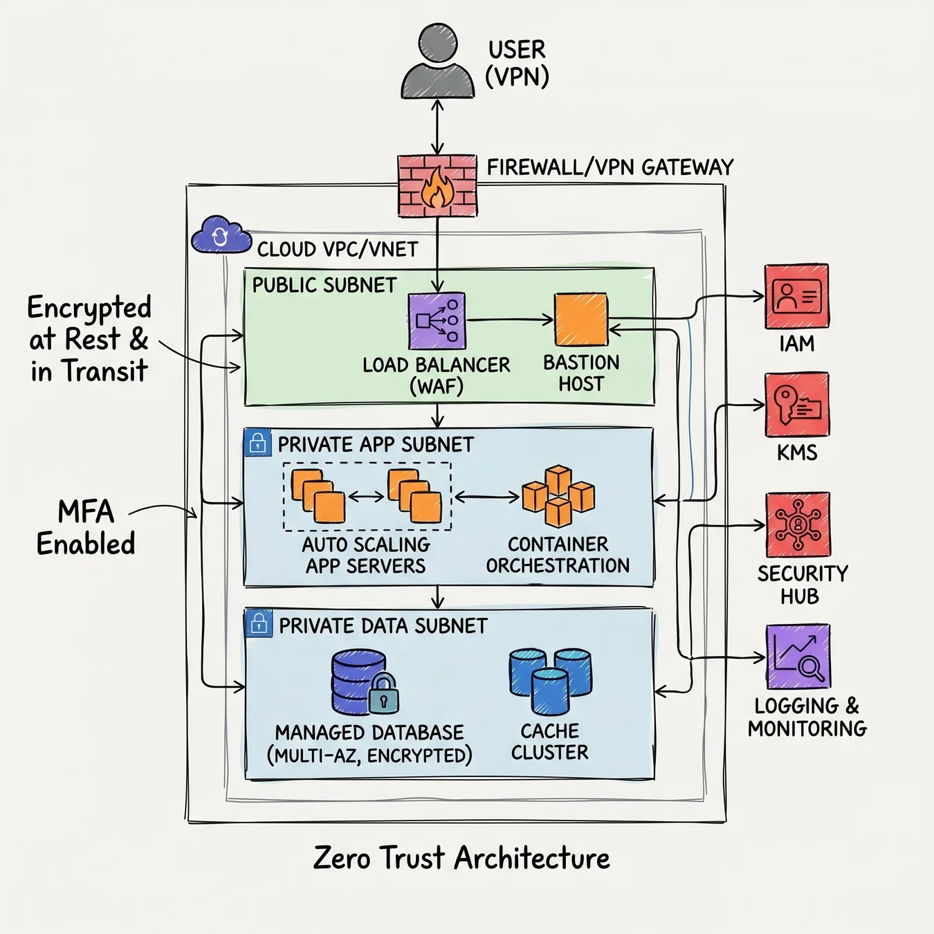 Scalable cloud architecture for growing startups.